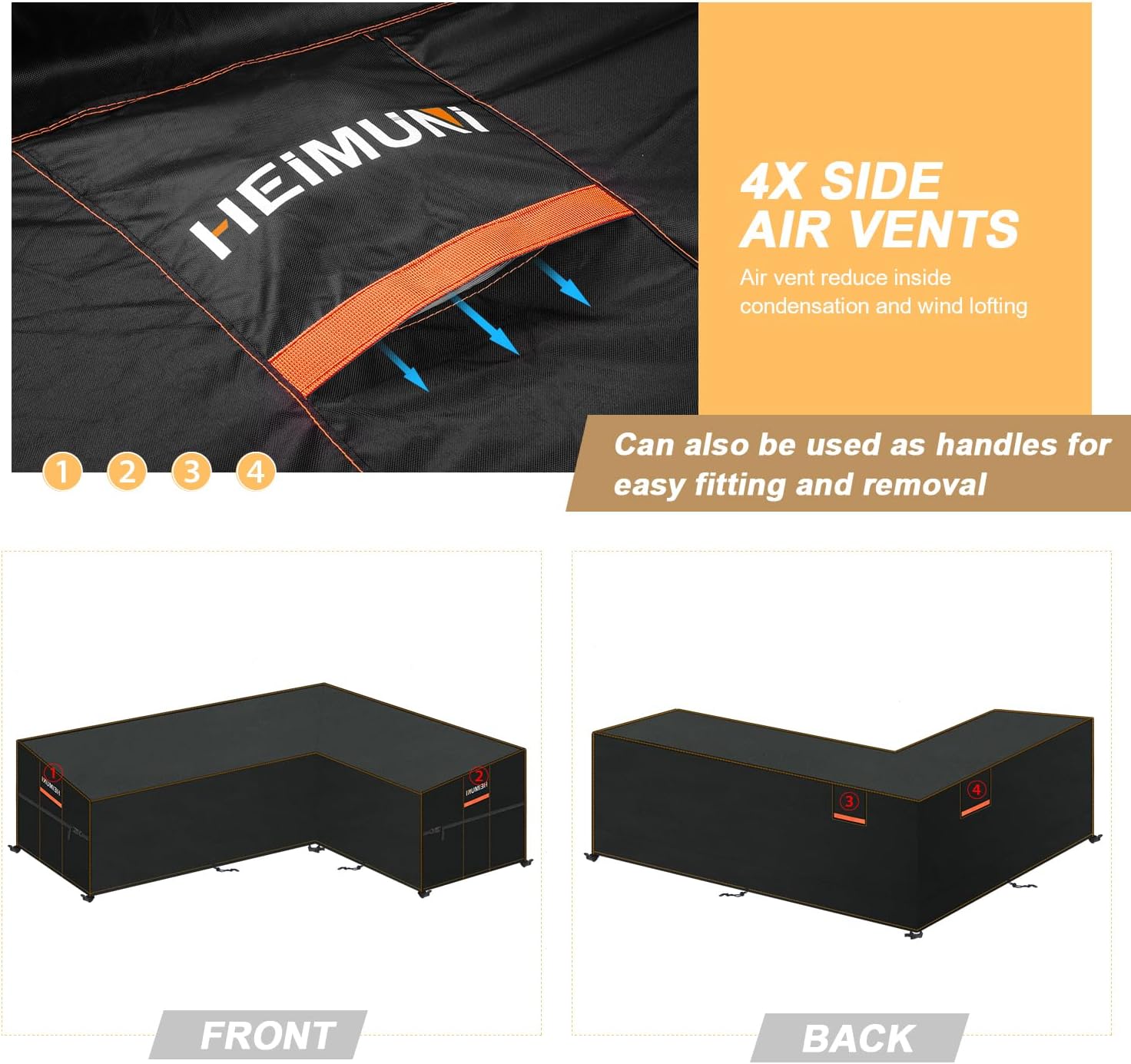 Heimuni Copertura Divano da Giardino Impermeabile a L - immagine 3