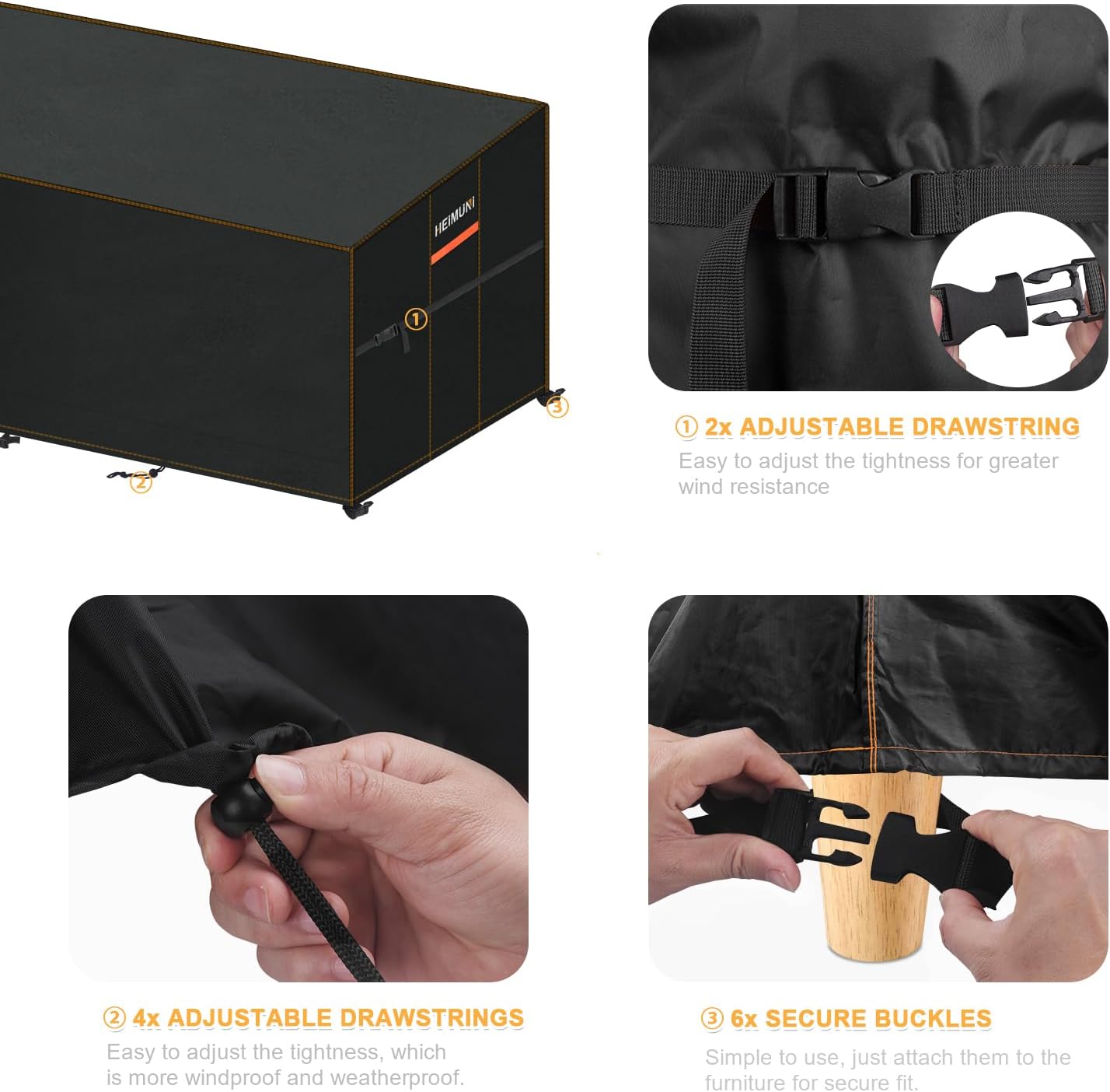 Heimuni Copertura Divano da Giardino Impermeabile a L - immagine 5