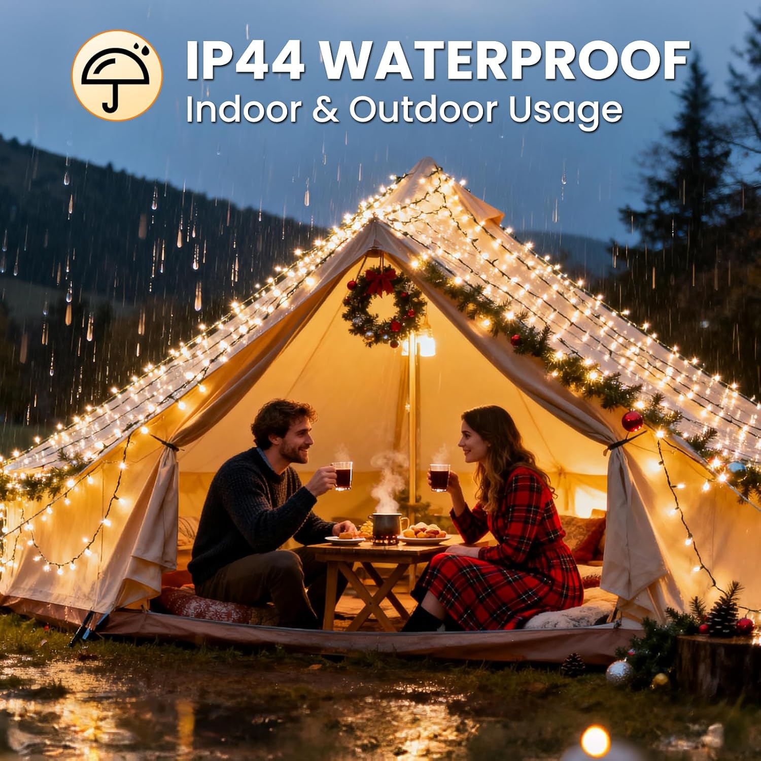 Luci Albero di Natale 20M 200 LED - Bianco Caldo - immagine 4