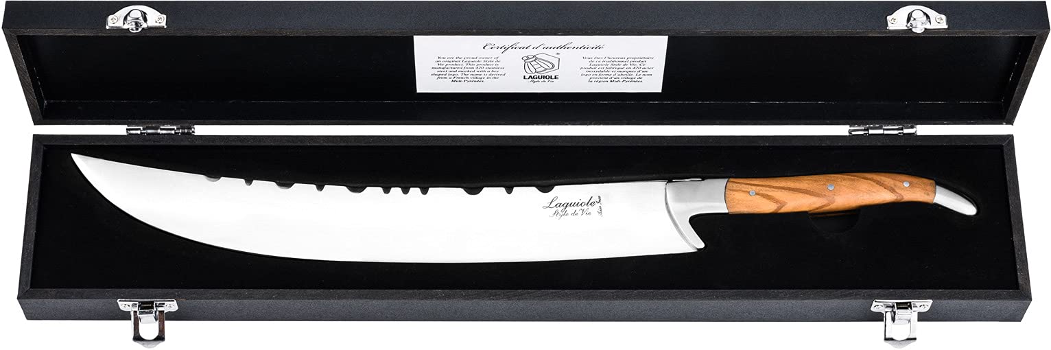 Laguiole Style de Vie Sciabola per Champagne Luxury Line, in Legno di olivo