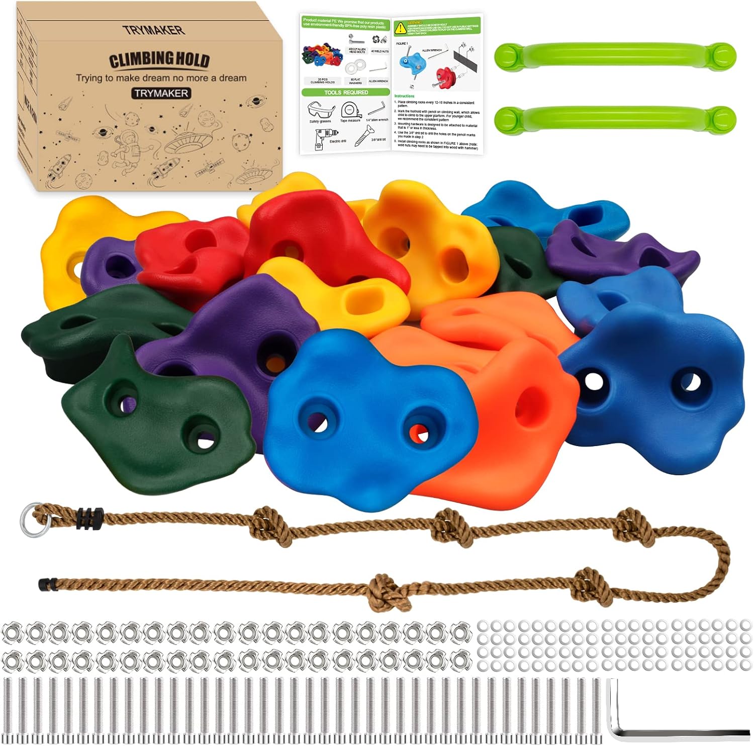 Set 20 Impugnature per Arrampicata su Roccia - immagine 1