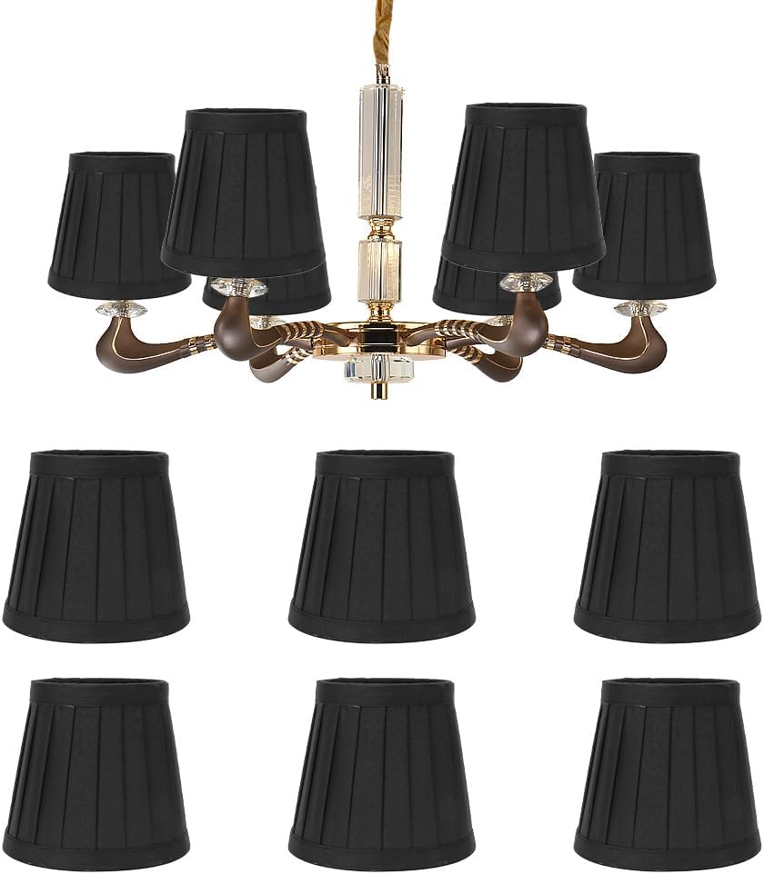 6 Pezzi Paralumi Lampadario E14 Clip in Tessuto - immagine 1