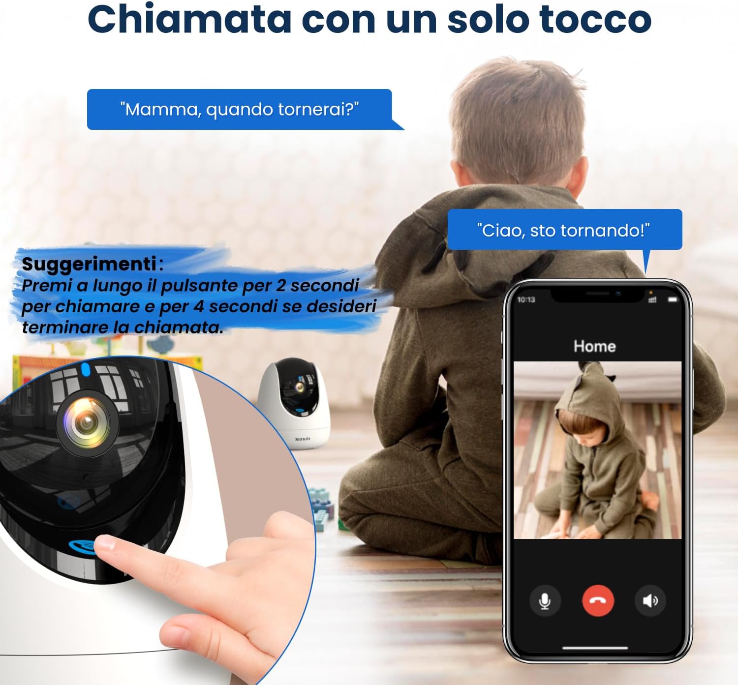 Tenda Telecamera WiFi Interno 2K 360° CP3 Pro - immagine 2