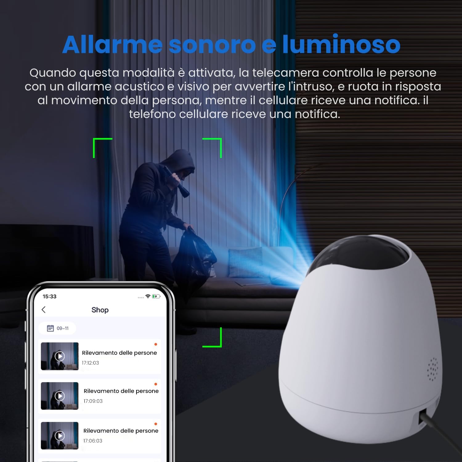 Tenda Telecamera WiFi Interno 2K 360° CP3 Pro - immagine 6