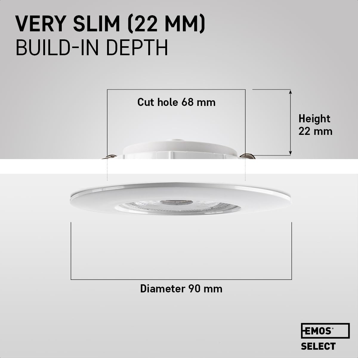 Emos Faretti LED da Incasso Dimmerabili 4,9W, Set 6 - immagine 5
