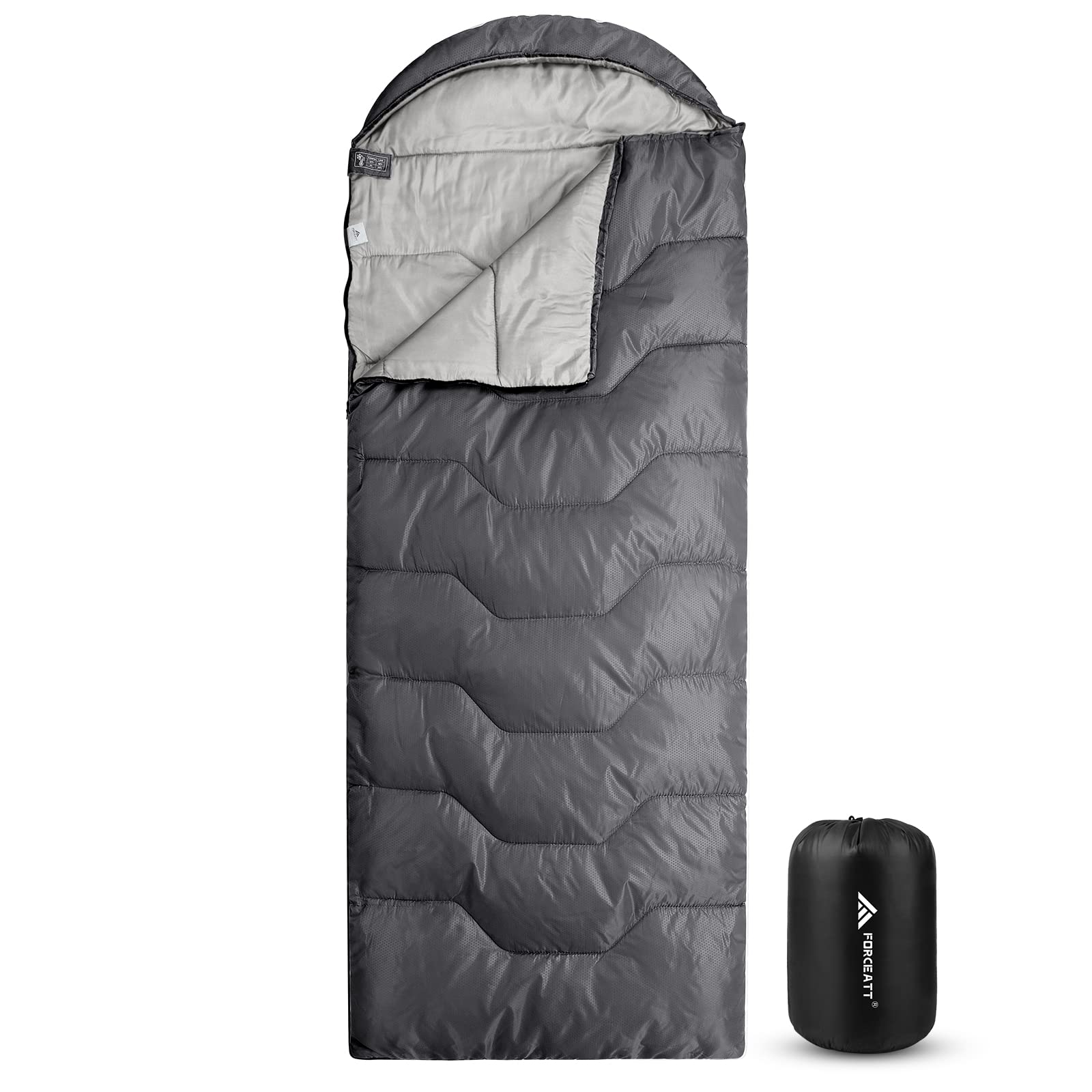 Forceatt Sacco a Pelo, -8°C-15°C Sacco a Pelo 4 Stagioni in Flanella per Adulti, Sacco a Pelo Invernale in Resistenti All'acqua, Leggero e Caldo Ideali per lo Zaino in Spalla, Interni ed Esterni.