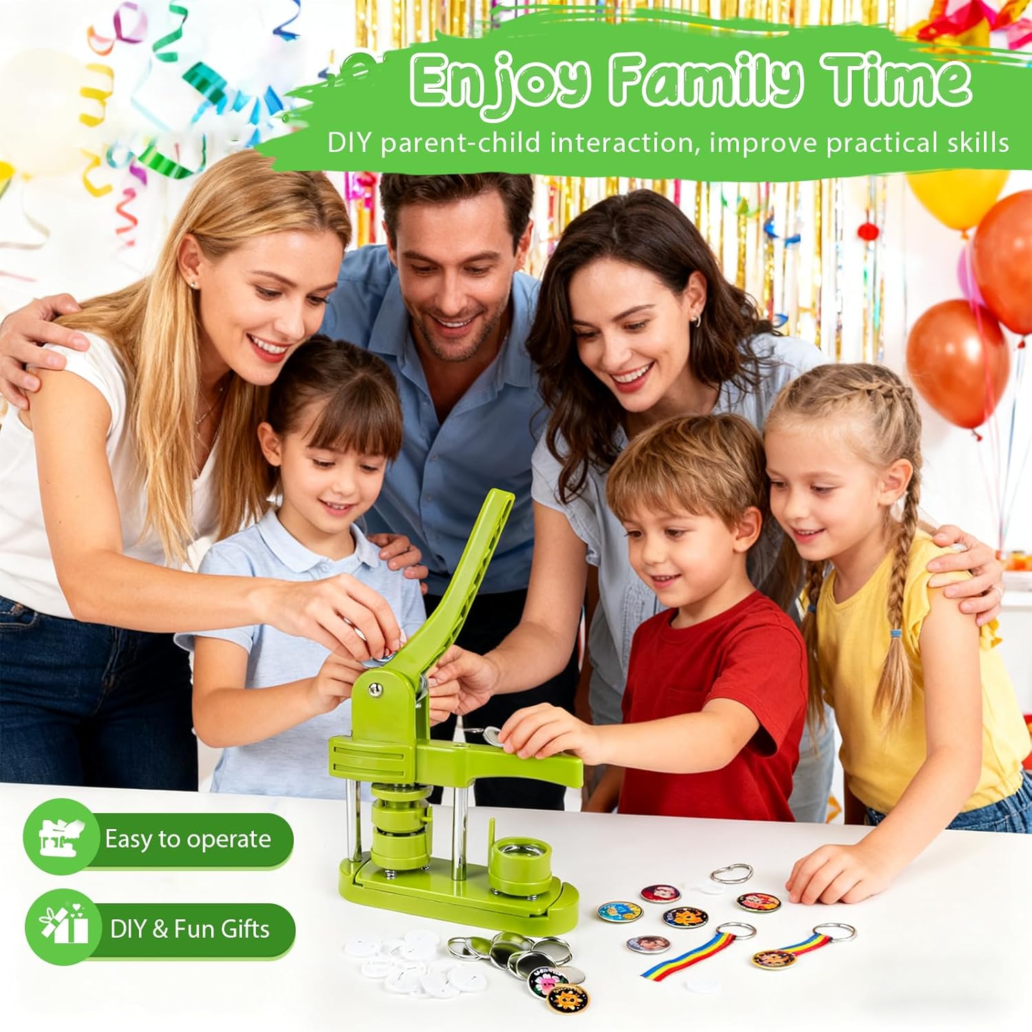 Macchina per Bottoni 58mm con 100 Pezzi e Taglierina - immagine 2