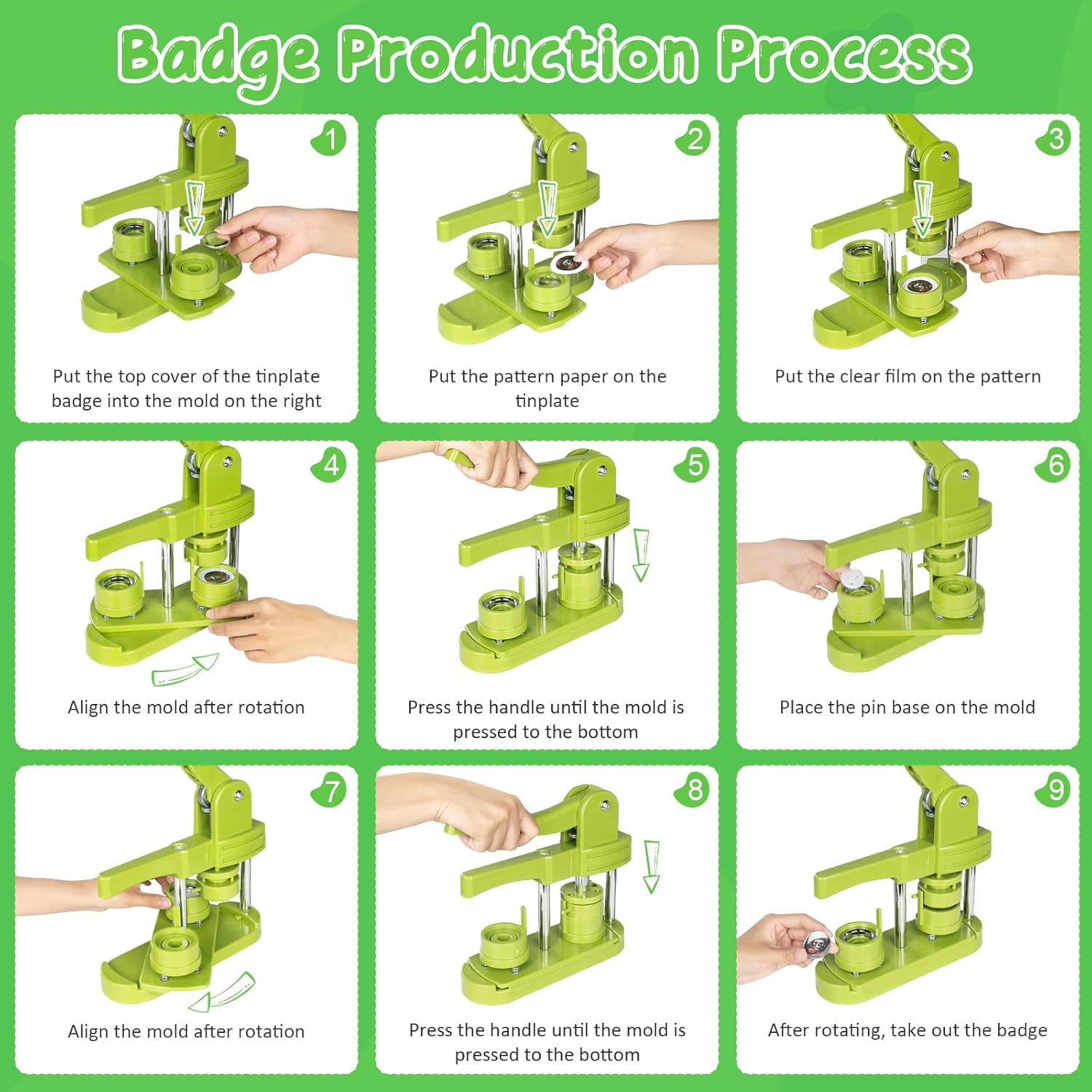 Macchina per Bottoni 58mm con 100 Pezzi e Taglierina - immagine 5