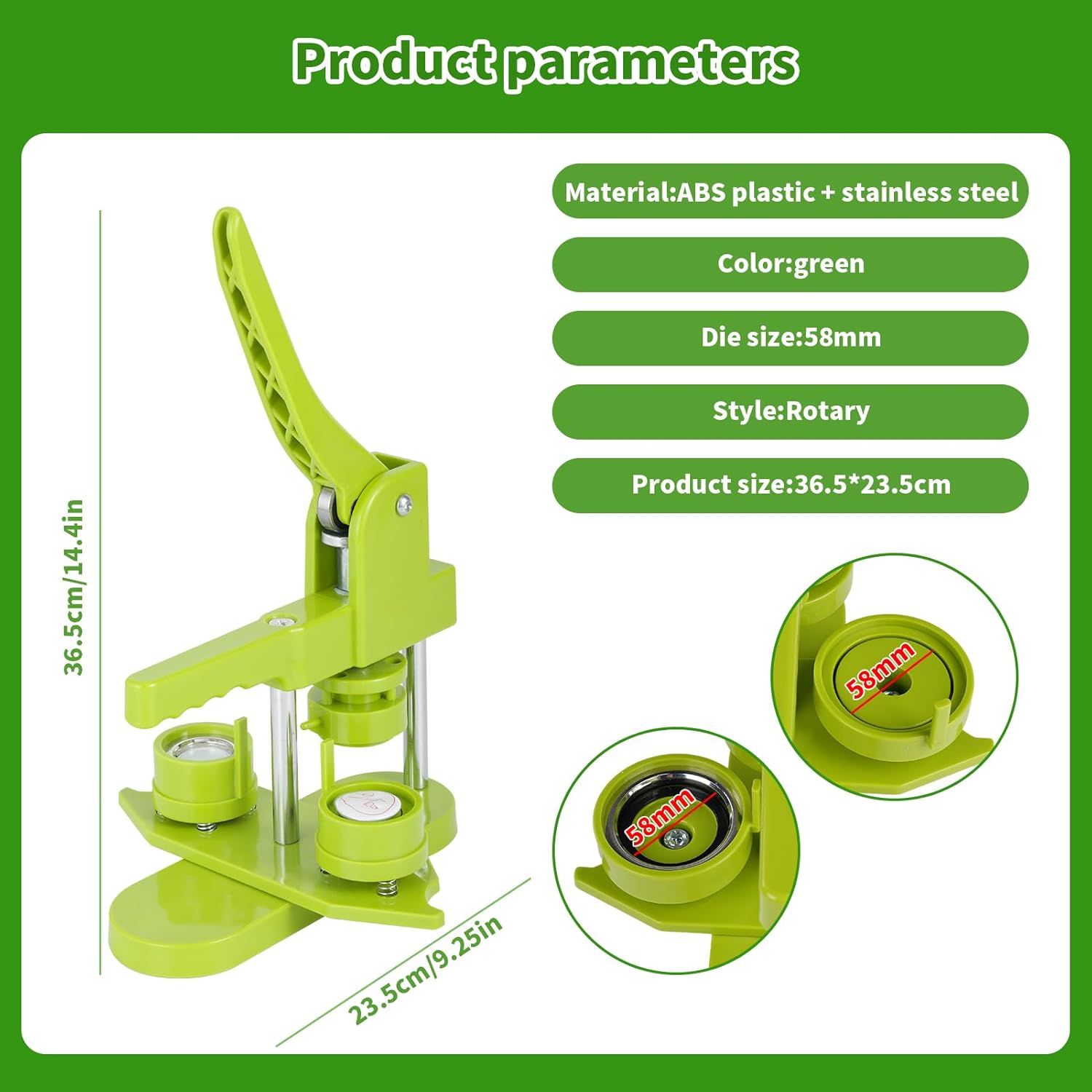 Macchina per Bottoni 58mm con 100 Pezzi e Taglierina - immagine 6