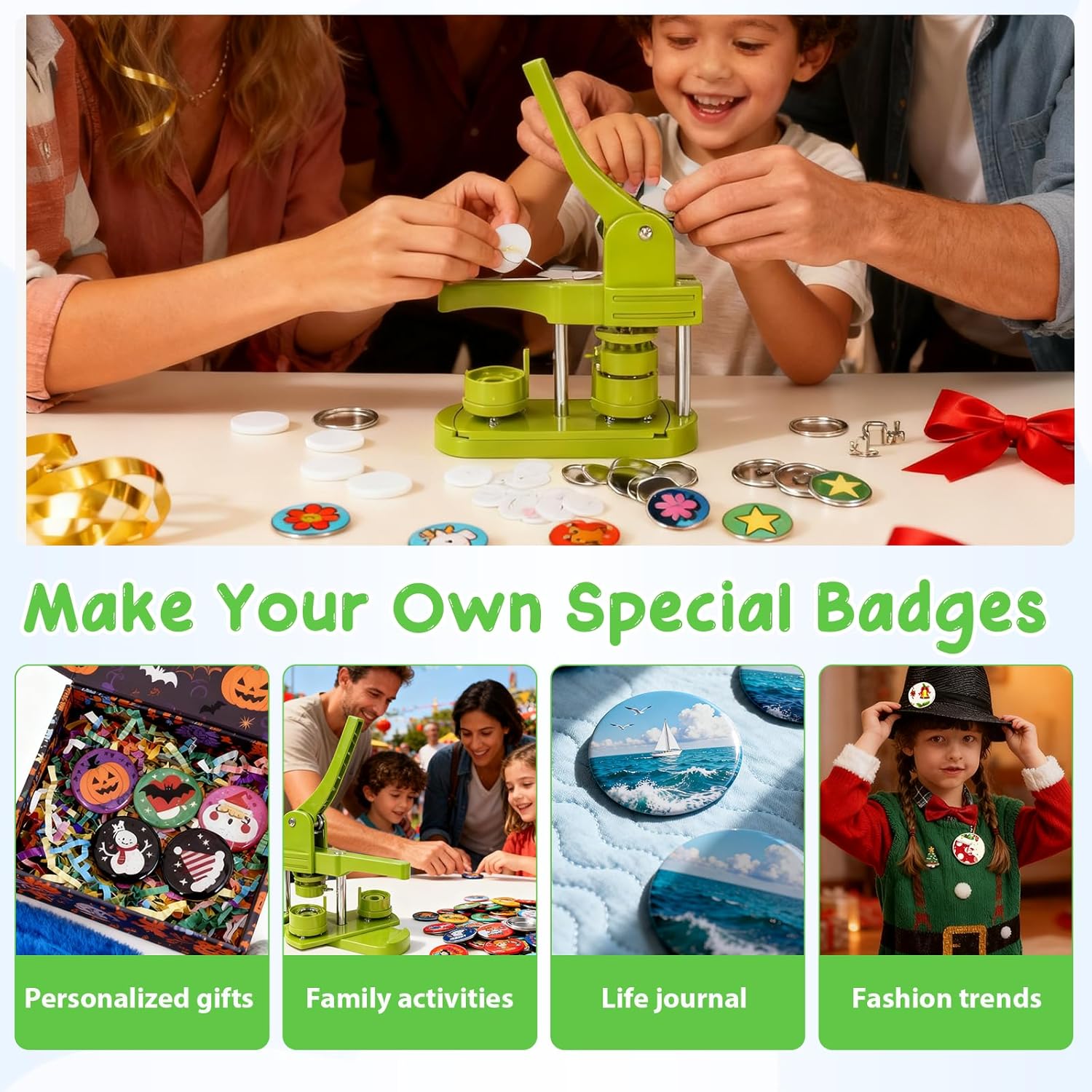 Macchina per Bottoni 58mm con 100 Pezzi e Taglierina - immagine 7