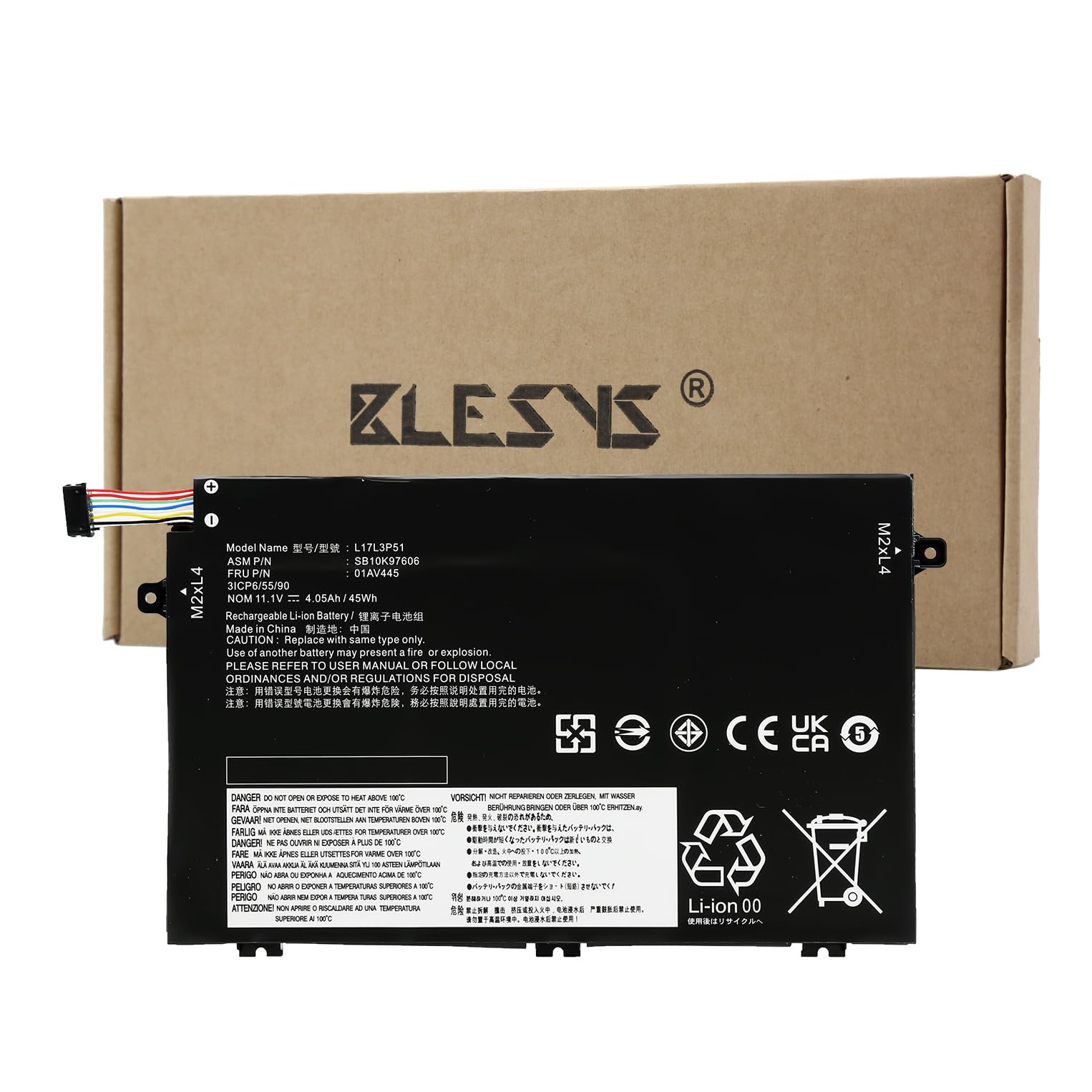 Blesys Batteria L17M3P51 per Lenovo Thinkpad E580 E590