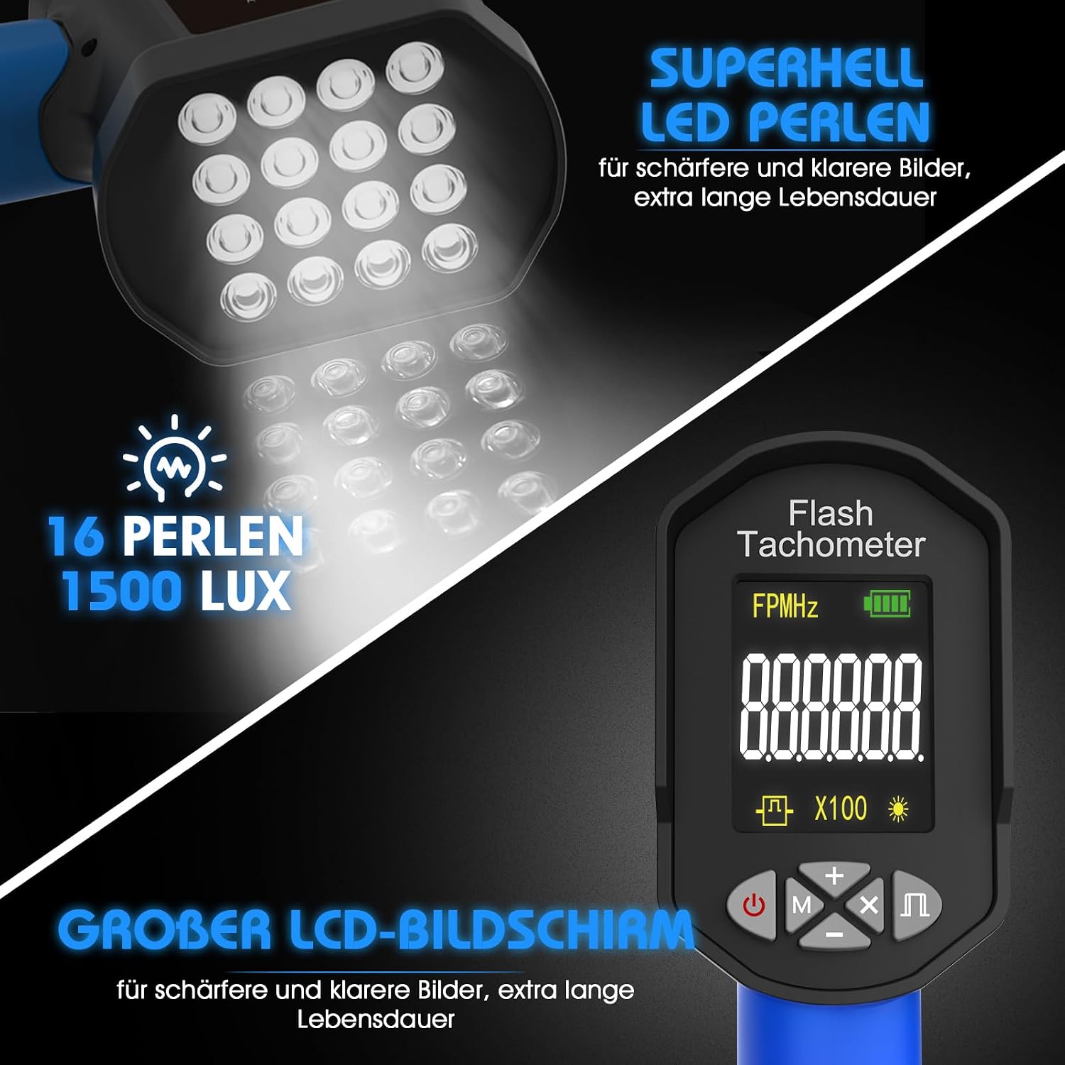 Strobotac LED Stroboscopio100.000 RPM/Hz, AIOMEST Stroboscope Digitale ...