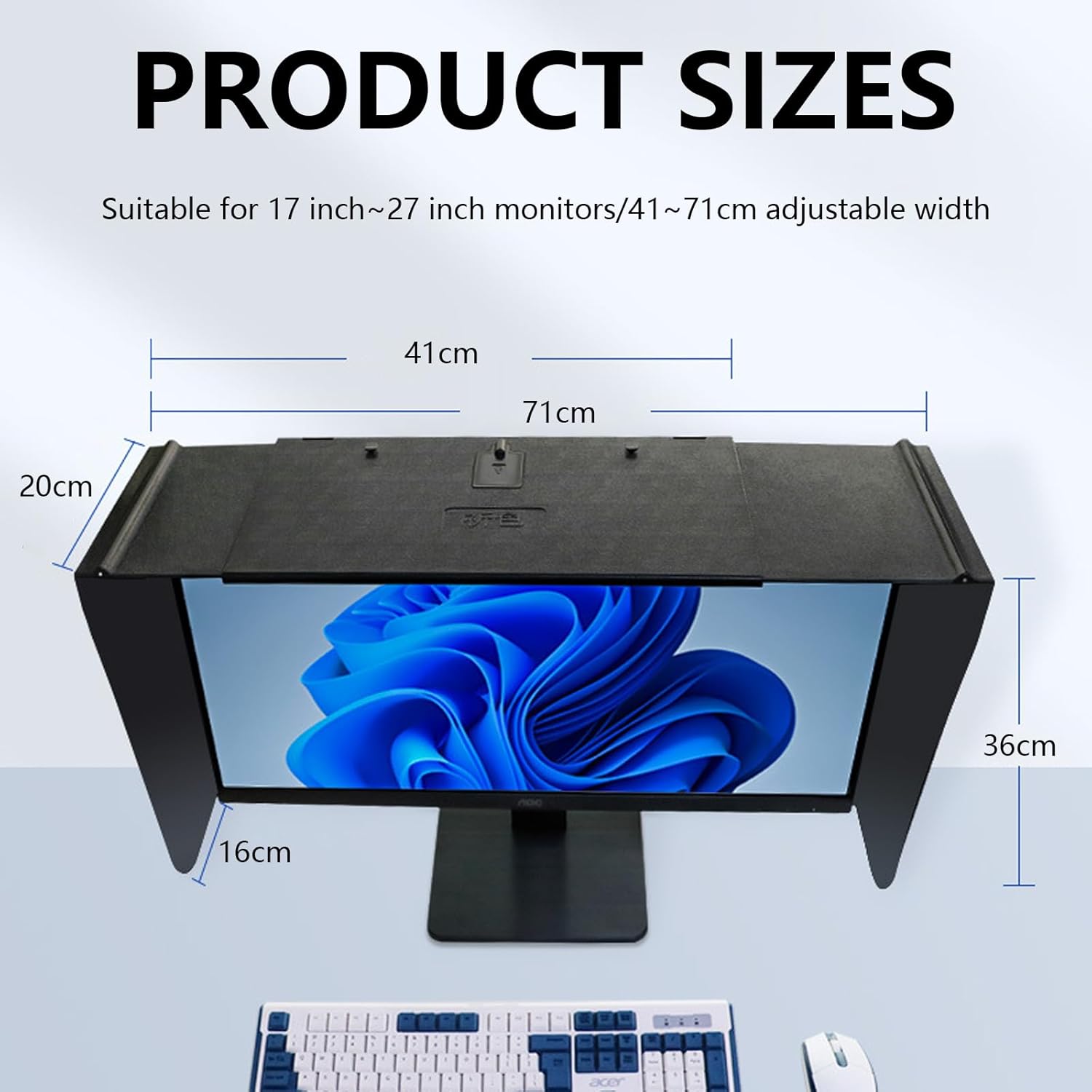 Parasole Regolabile per Monitor 17-27 Pollici - immagine 7