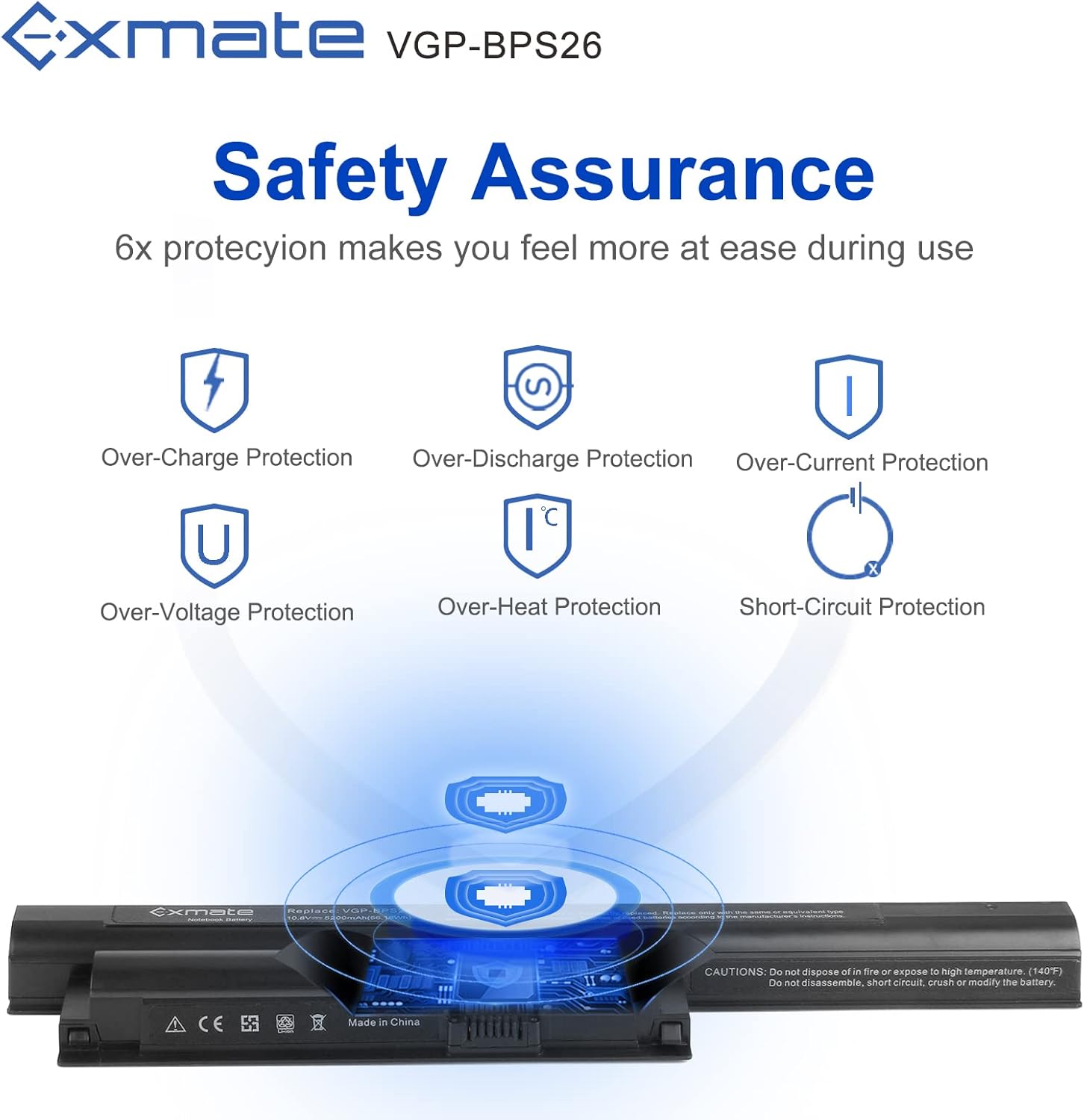 Exmate Batteria 5200mAh VGP-BPS26 per Sony Vaio - immagine 4