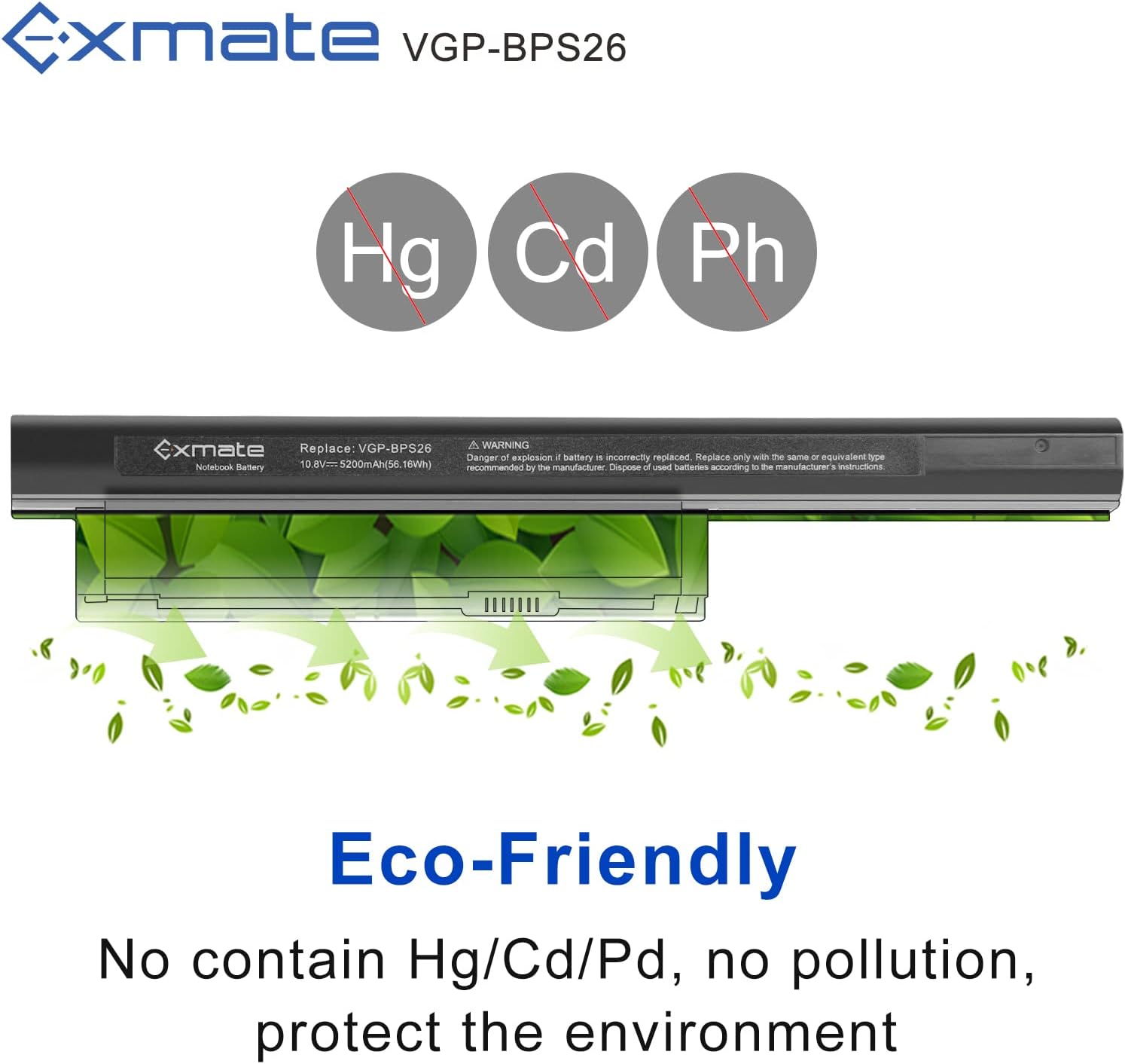 Exmate Batteria 5200mAh VGP-BPS26 per Sony Vaio - immagine 5