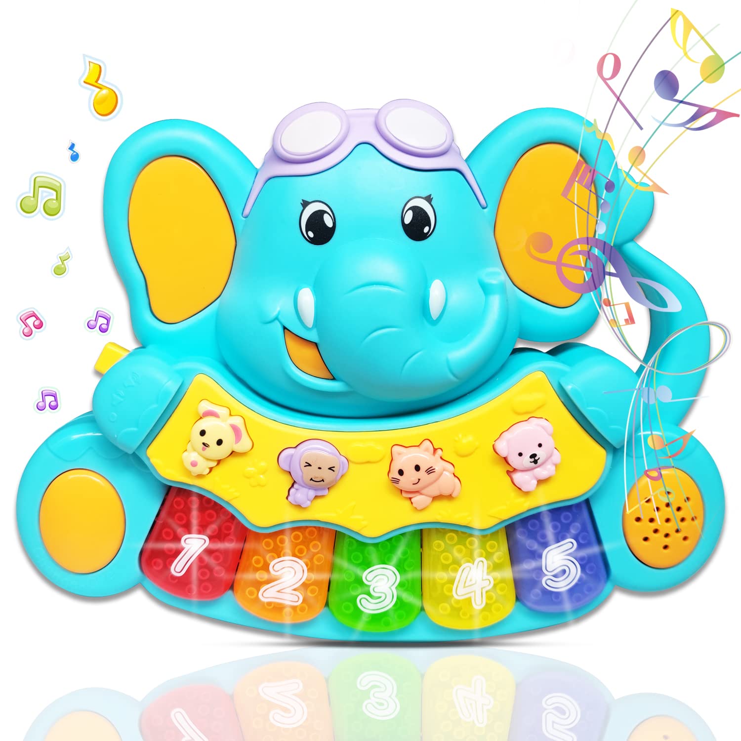 Giochi Musicali Bambini Elefante Pianoforte con Luci