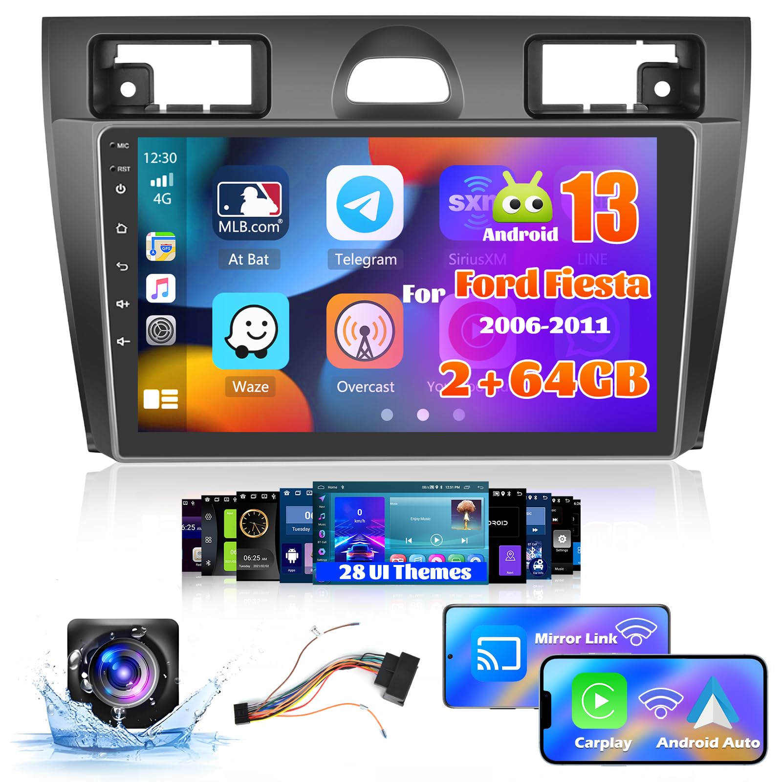 Inefala Autoradio Android 13 per Ford Fiesta 2006-2011