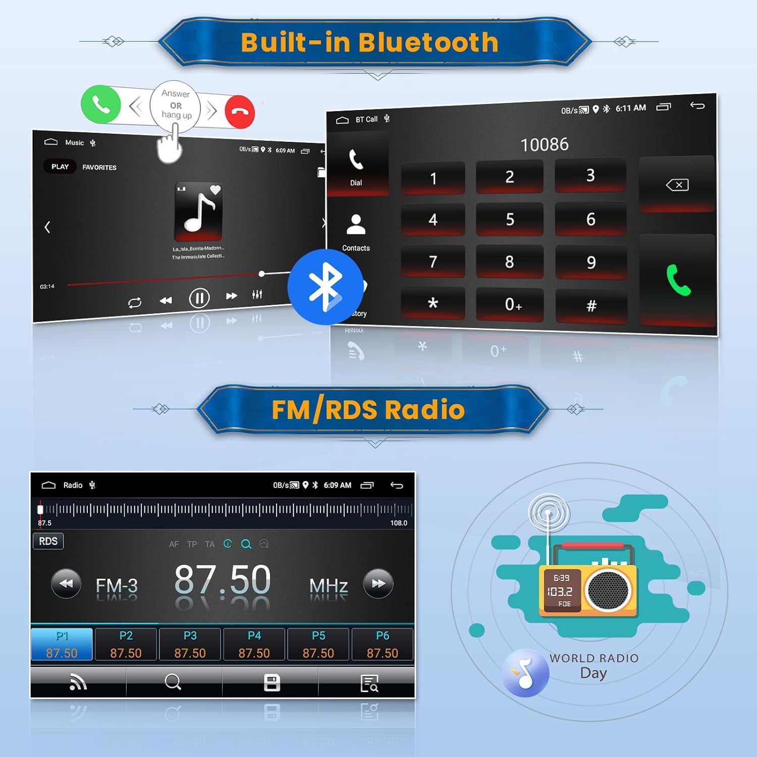 Inefala Autoradio Android 13 per Ford Fiesta 2006-2011 - immagine 6
