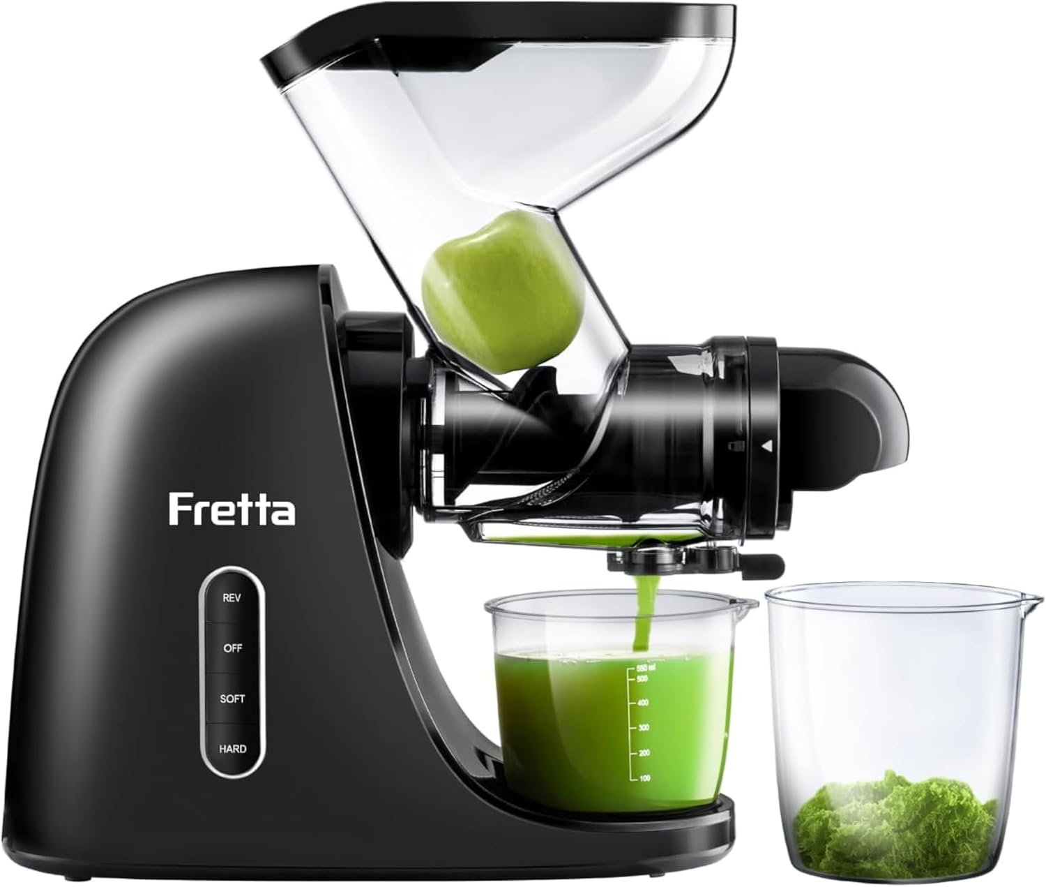 Fretta Slow Juicer - Spremiagrumi Elettrico 200W, Nero