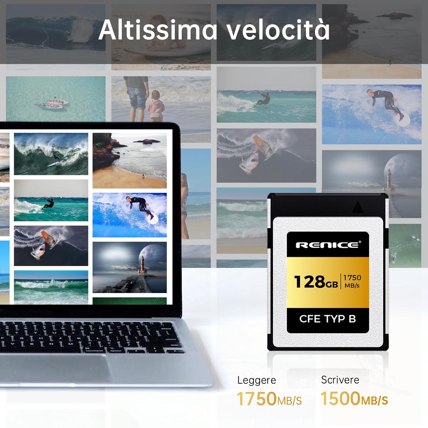 Renice Pro CFexpress Type B 128GB Scheda Memoria - immagine 2