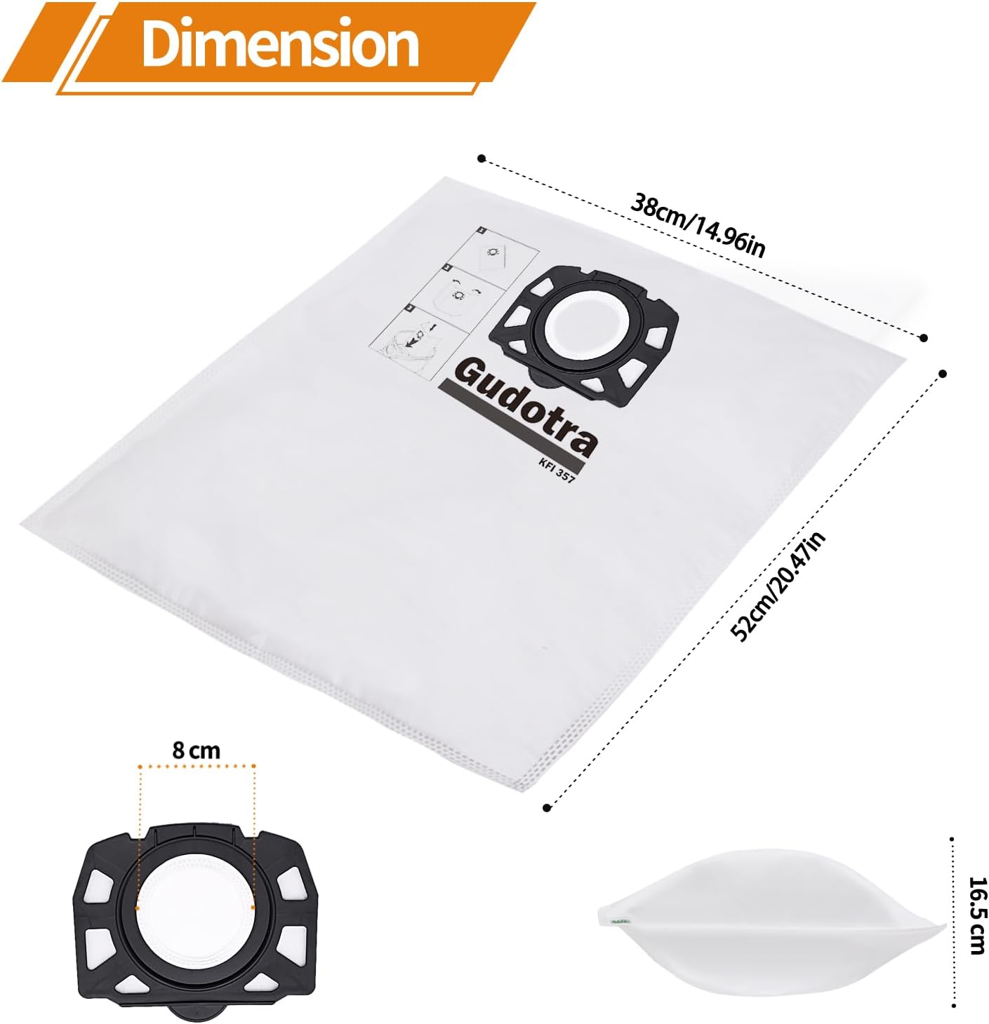 10 Sacchetti per Aspirapolvere Karcher WD3 WD2 Plus - immagine 3