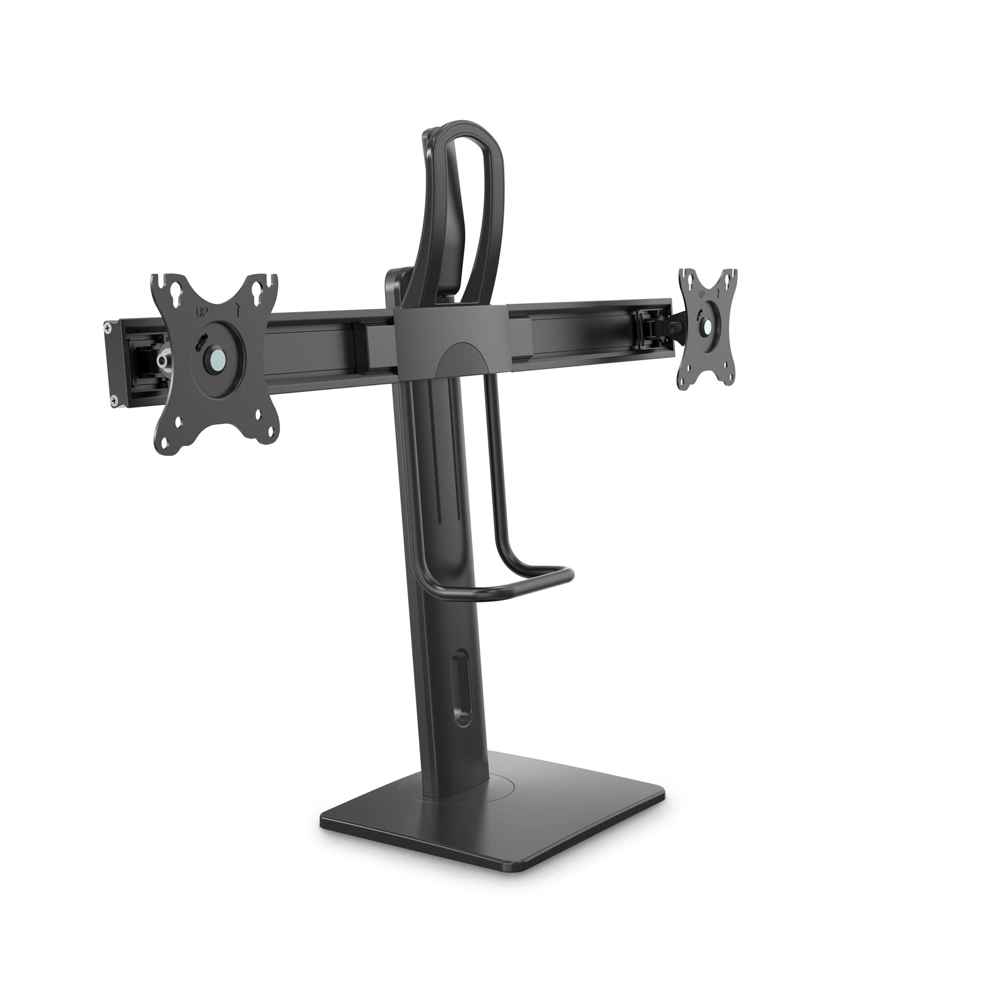 Puremounts PM-OFFICE-ST-02 - Supporto Doppio Monitor, Nero