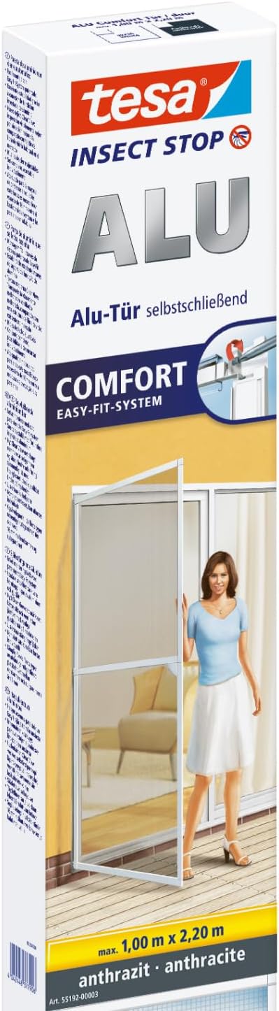 Tesa Insect Stop Alu Comfort Zanzariera per Porte 100x220cm