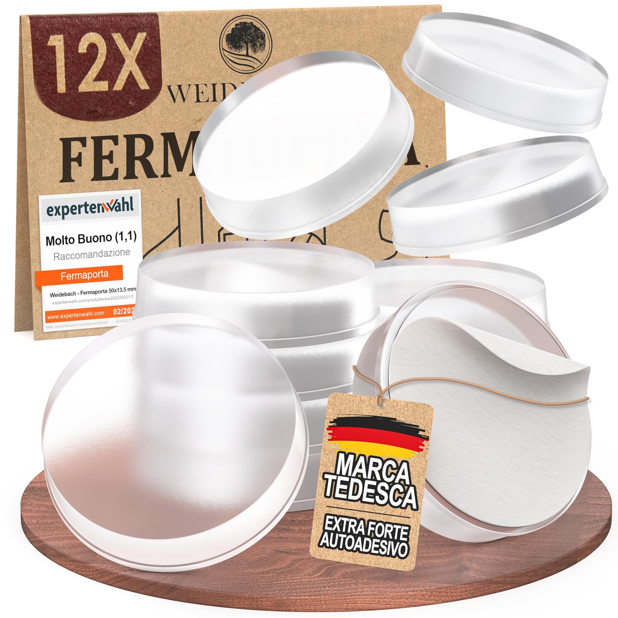 Weidebach® 12x Fermaporta Maniglia Trasparente