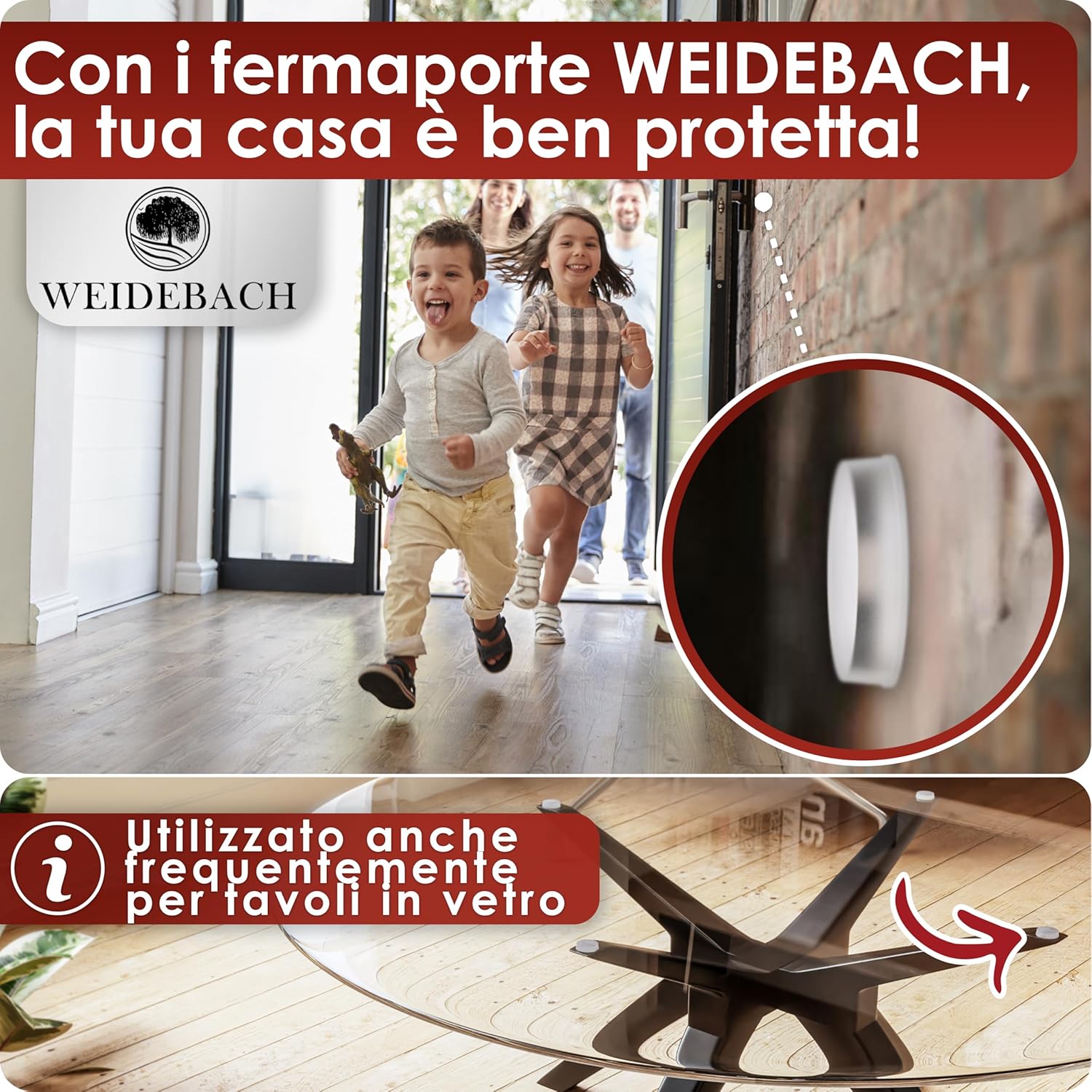 Weidebach® 12x Fermaporta Maniglia Trasparente - immagine 6
