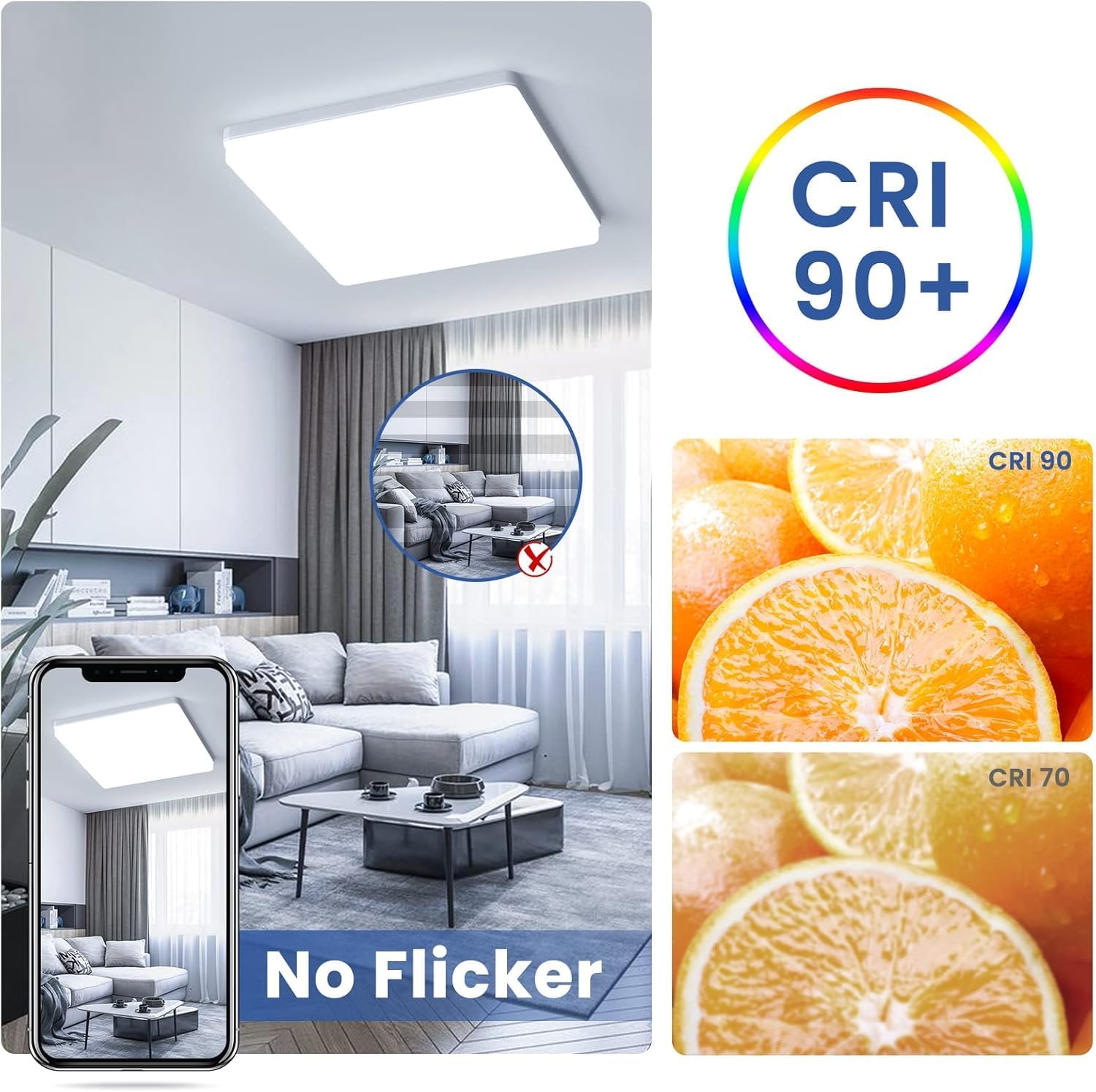 Easy Eagle Plafoniera Led Soffitto Quadrata 48W 6500K - immagine 6