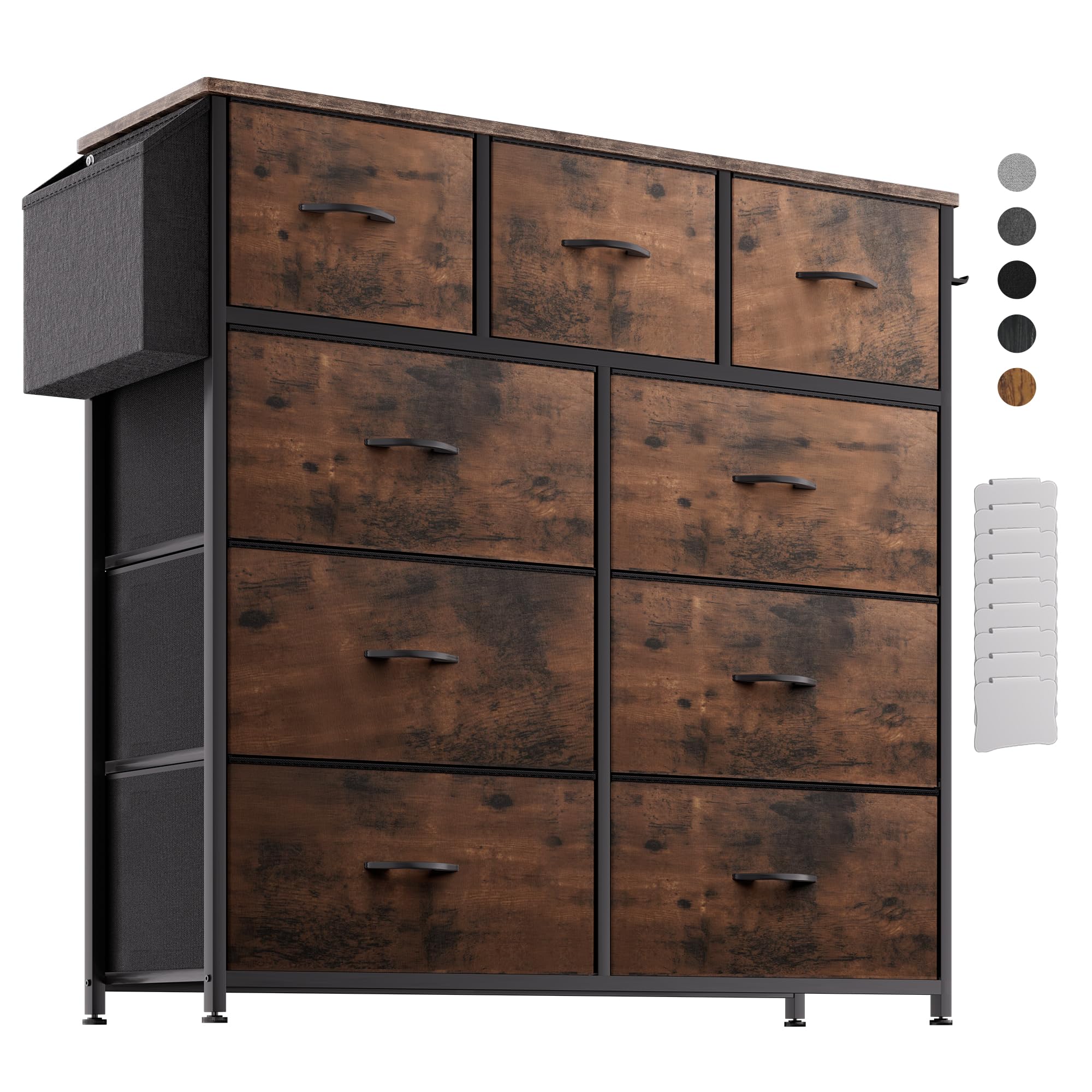 Cassettiera in Tessuto con 9 Cassetti Grandi