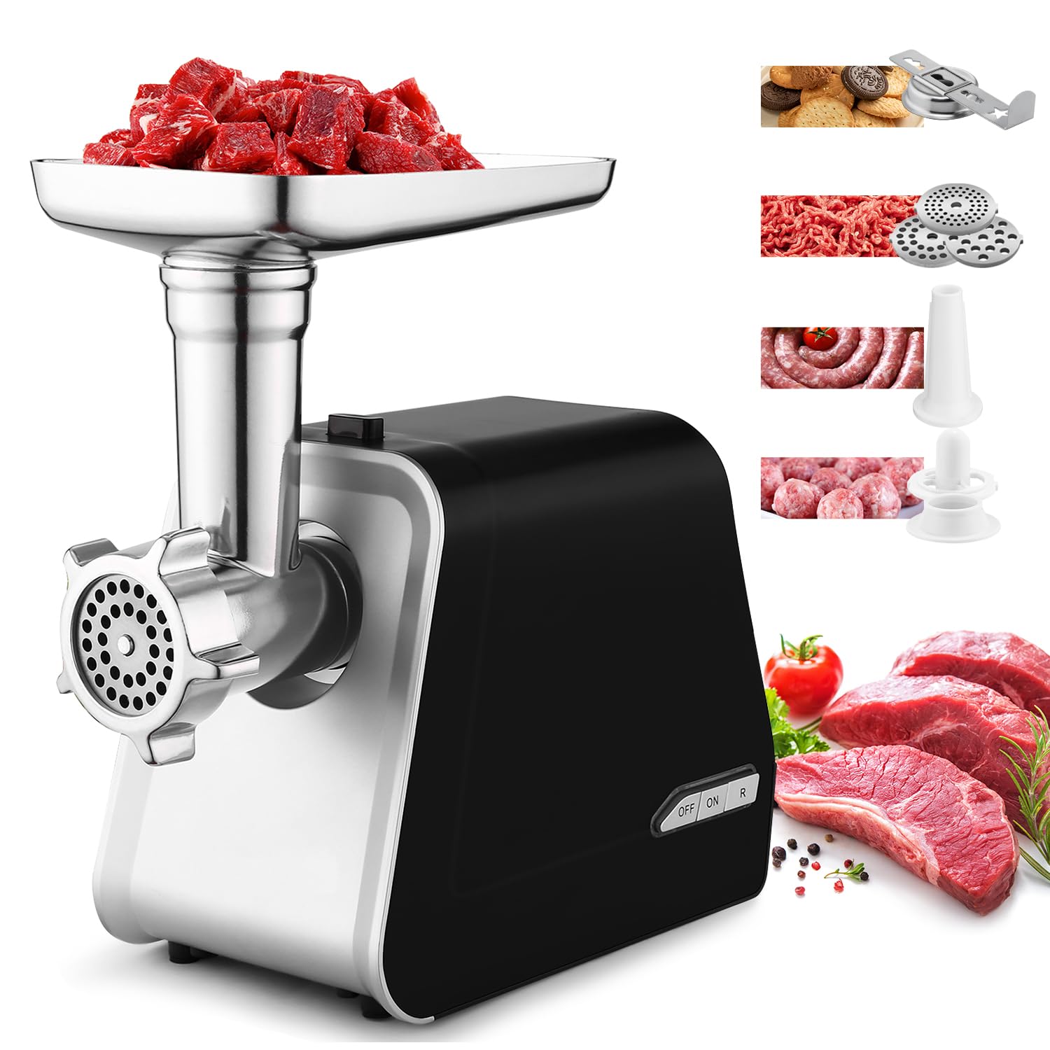 Nictemaw Tritacarne Elettrico 2000W con Accessori