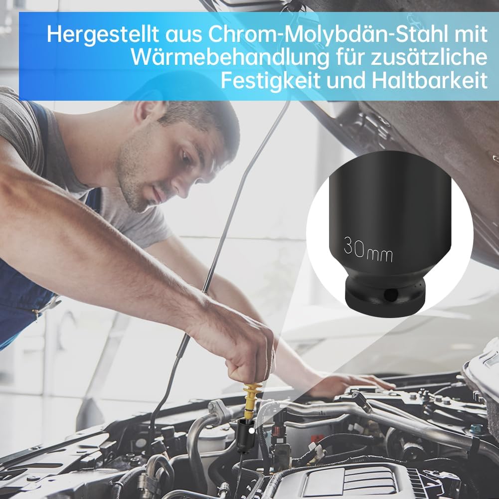 Kit Bussole Esagonali Pneumatiche 16 Pezzi 1/2" - immagine 2