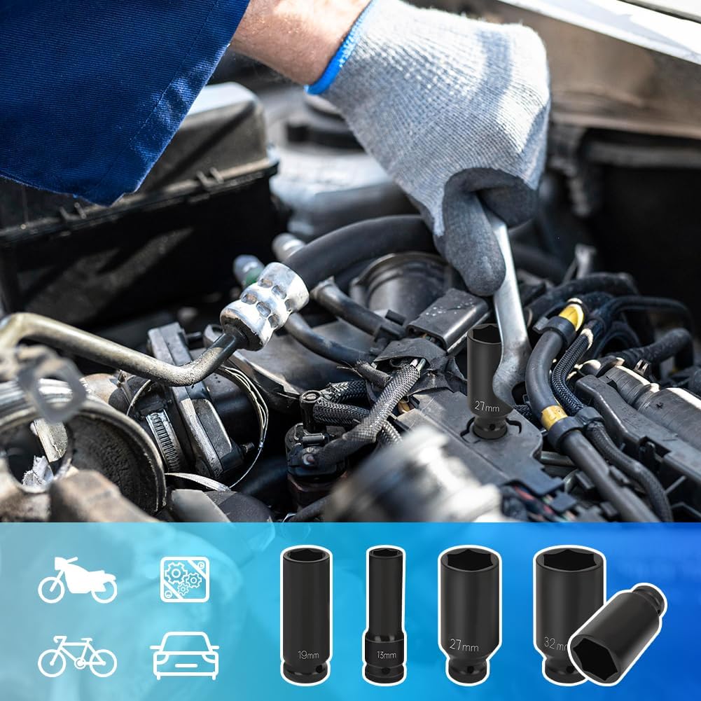 Kit Bussole Esagonali Pneumatiche 16 Pezzi 1/2" - immagine 4