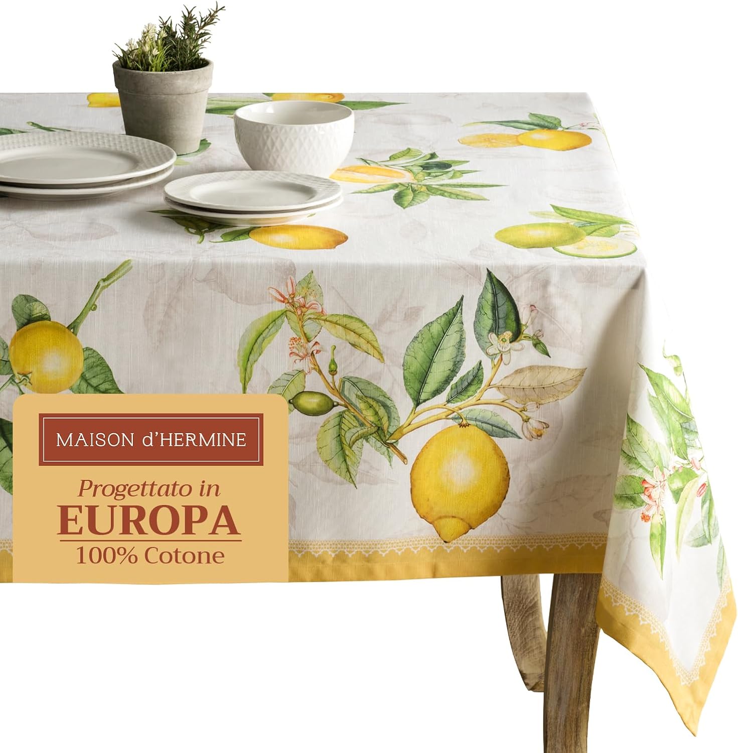 Maison D' Hermine Limoncello - Tovaglia 100% Cotone