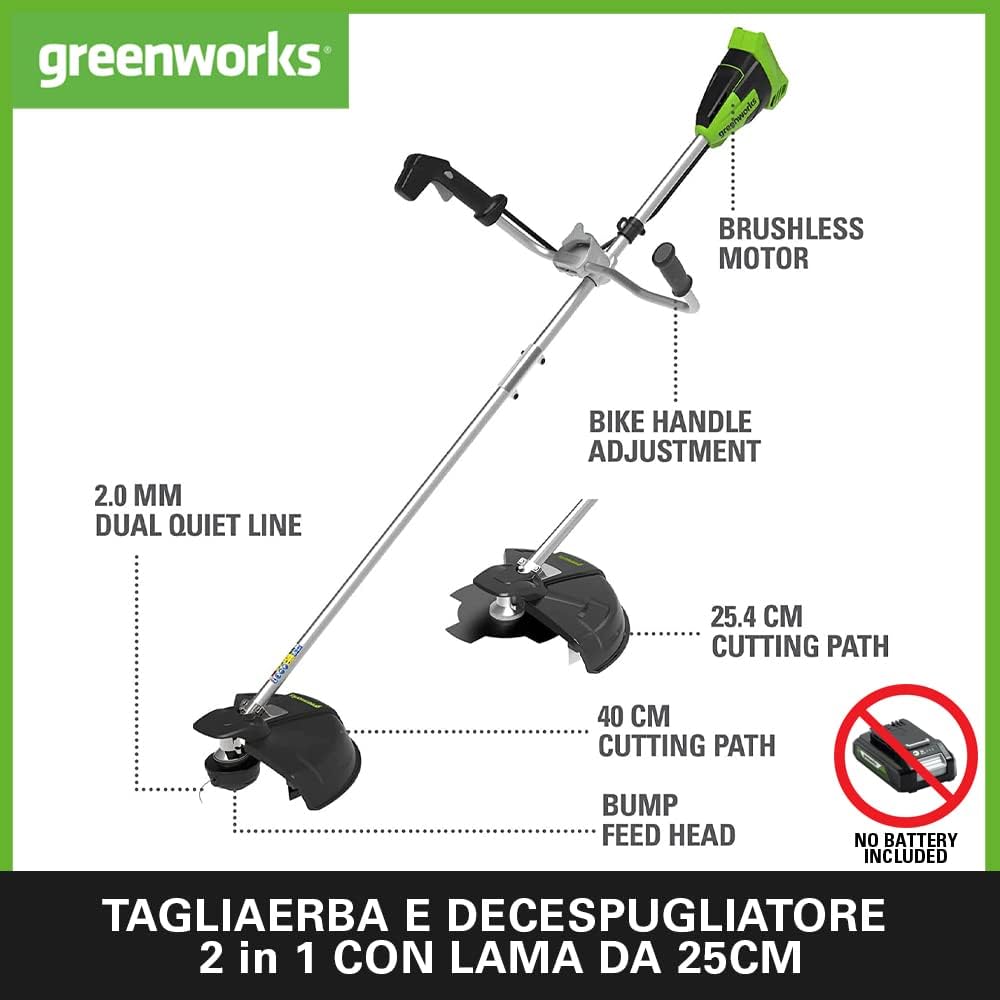 Greenworks 40V - Decespugliatore a Batteria Brushless 40cm - immagine 2
