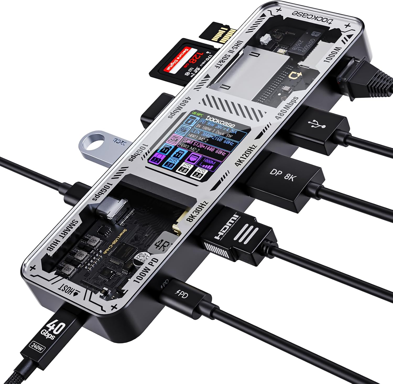 Dockcase Smart Hub USB C 10 in 1 Explorer Edition, Nero - immagine 1