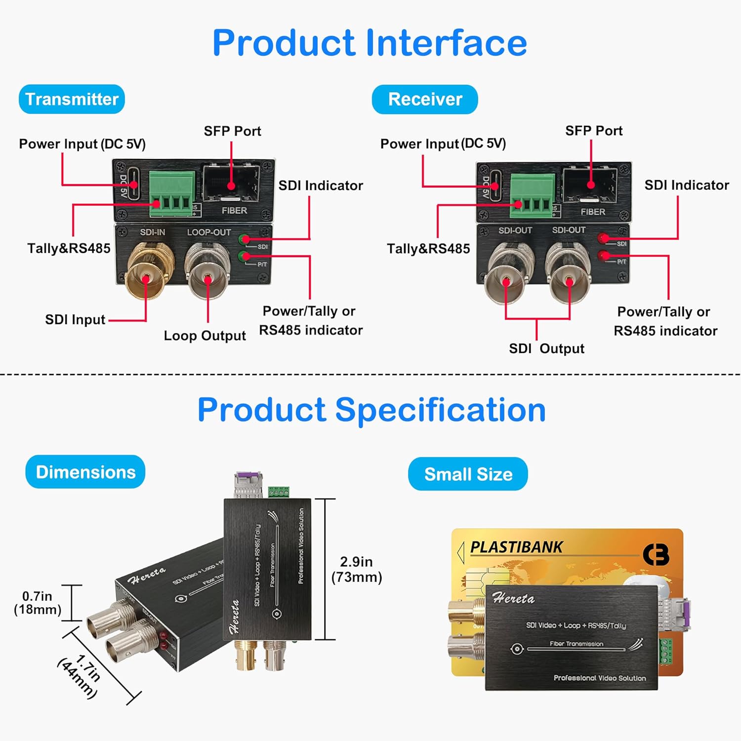 Mini Prolunga Video 3G-SDI 1080P con Uscita Loop - immagine 5