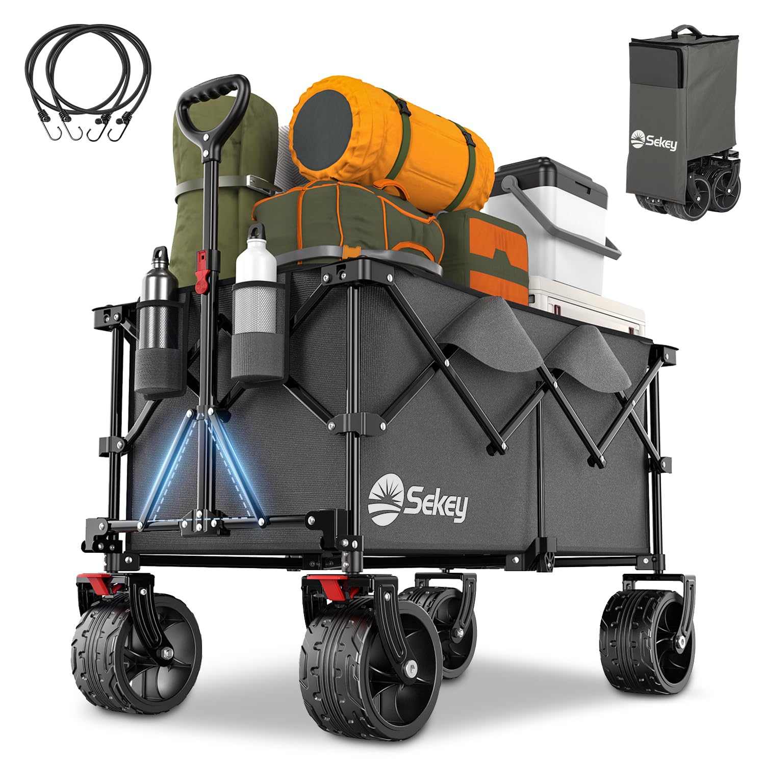 Sekey XXL Plus Carrello Spiaggia con Freni 200L 150KG