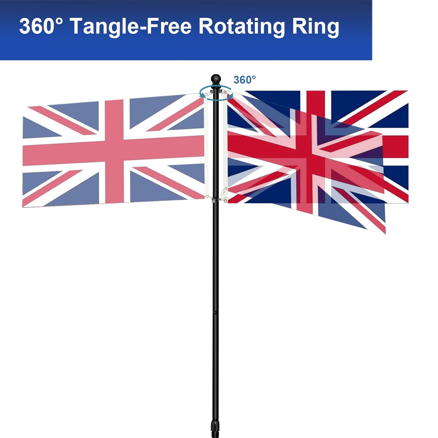 Asta per Bandiera per Interni con Base 200-252cm - immagine 2