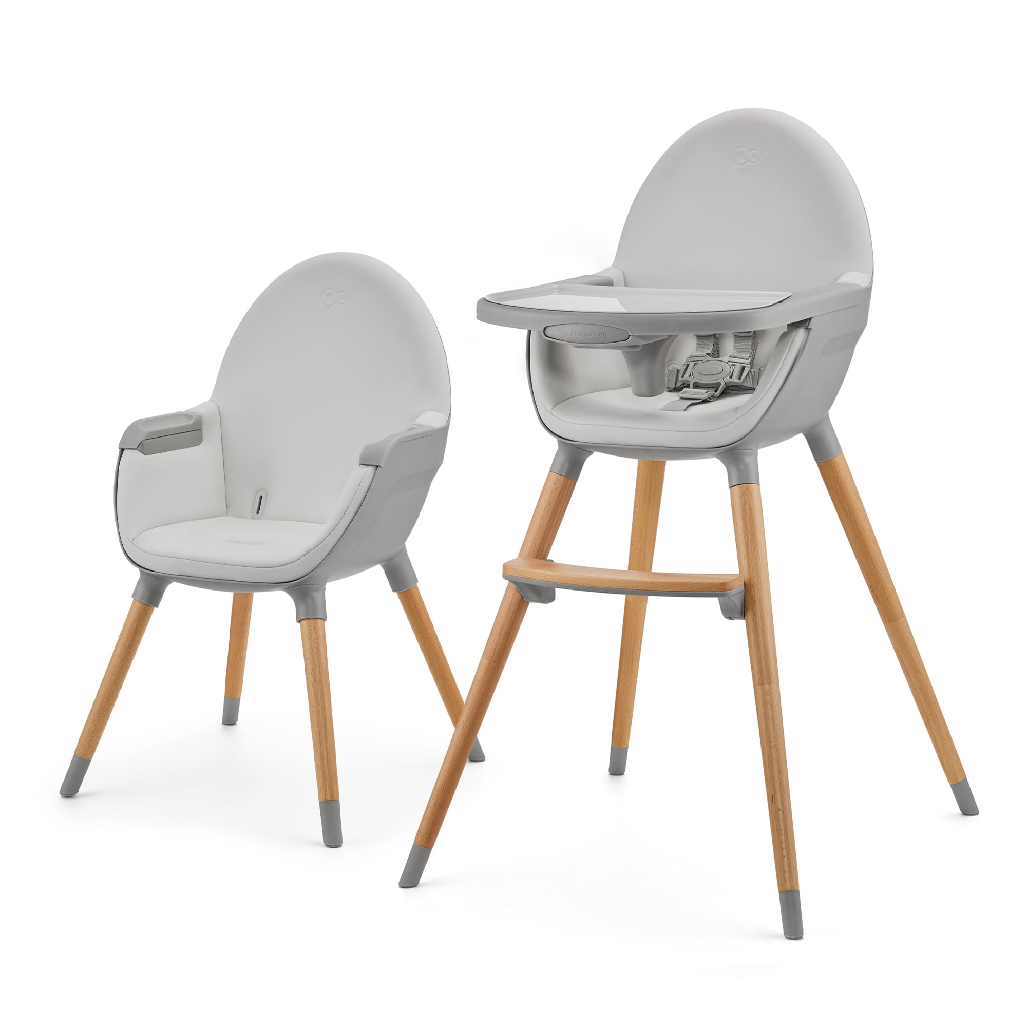 Kinderkraft Seggiolone Pappa FINI2 2 in 1, Grigio