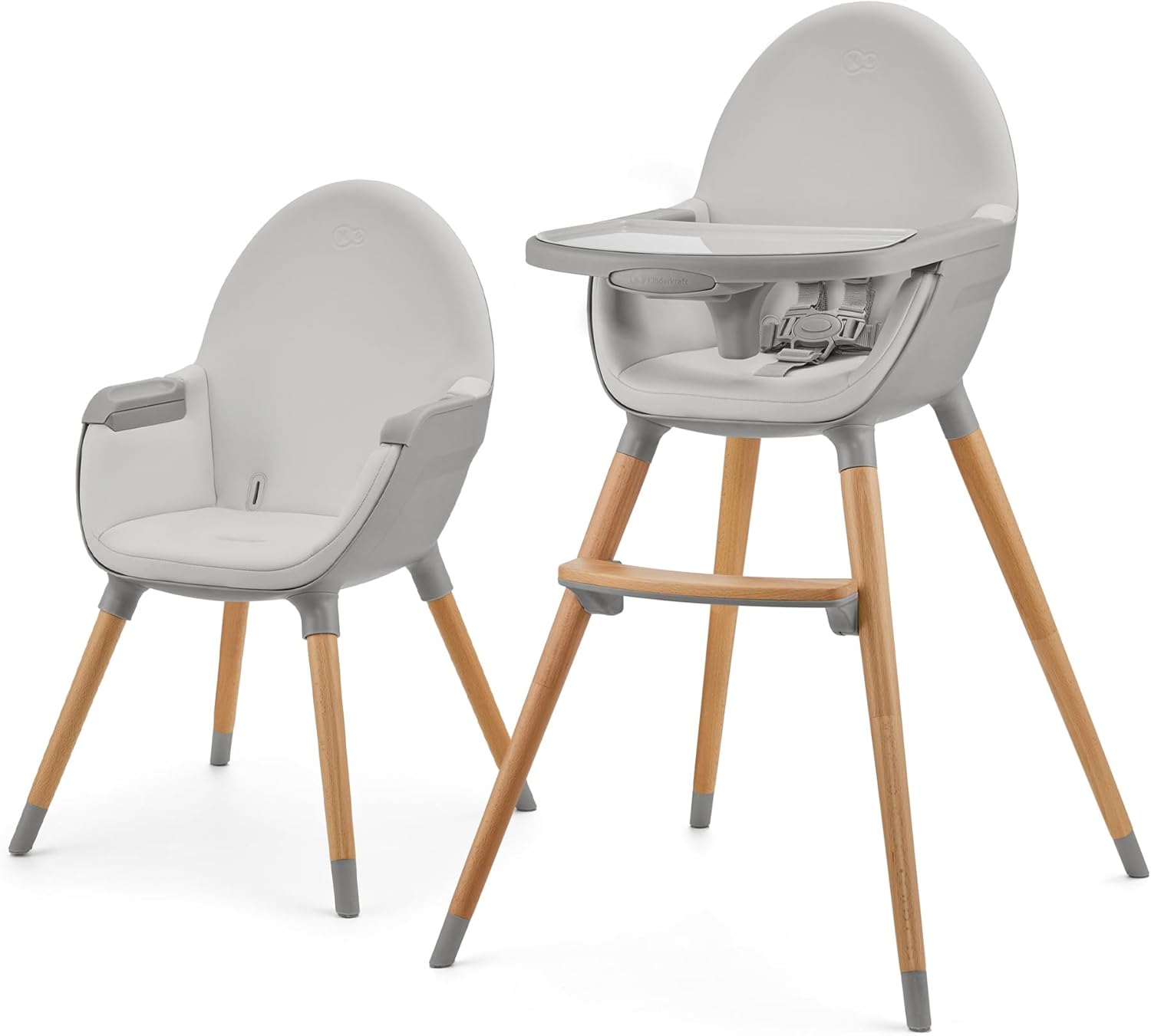 Kinderkraft Seggiolone Pappa FINI2 2 in 1, Grigio - immagine 1