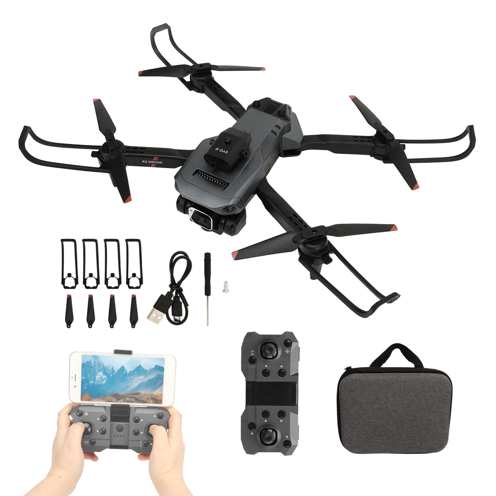 Drone Quadricottero Pieghevole K6 4K HD
