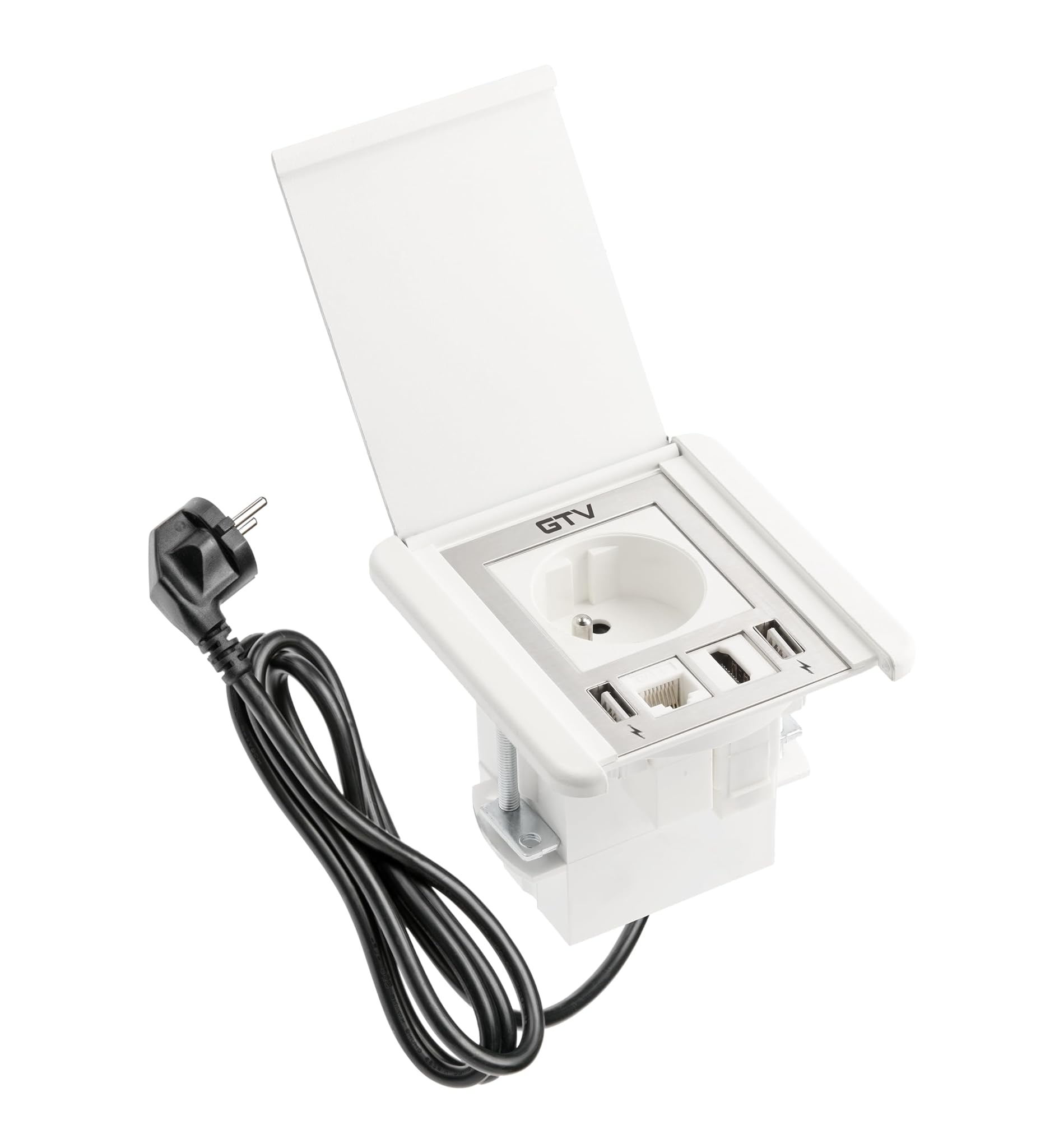 Gtv Multipresa da Scrivania FLIP a Scomparsa, Bianco
