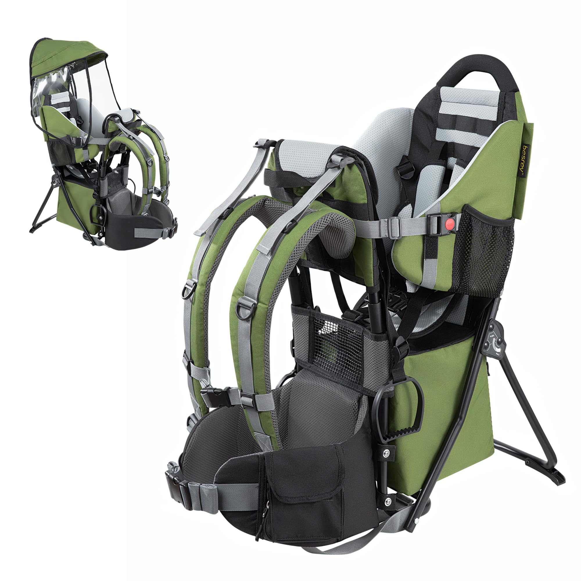 Besrey Zaino Porta Bambino Trekking Montagna, Verde Militare