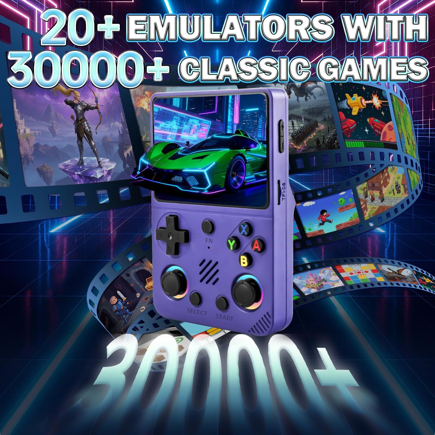 RG36PRO Retro Console Video Game 3.5" IPS, Purple - immagine 2