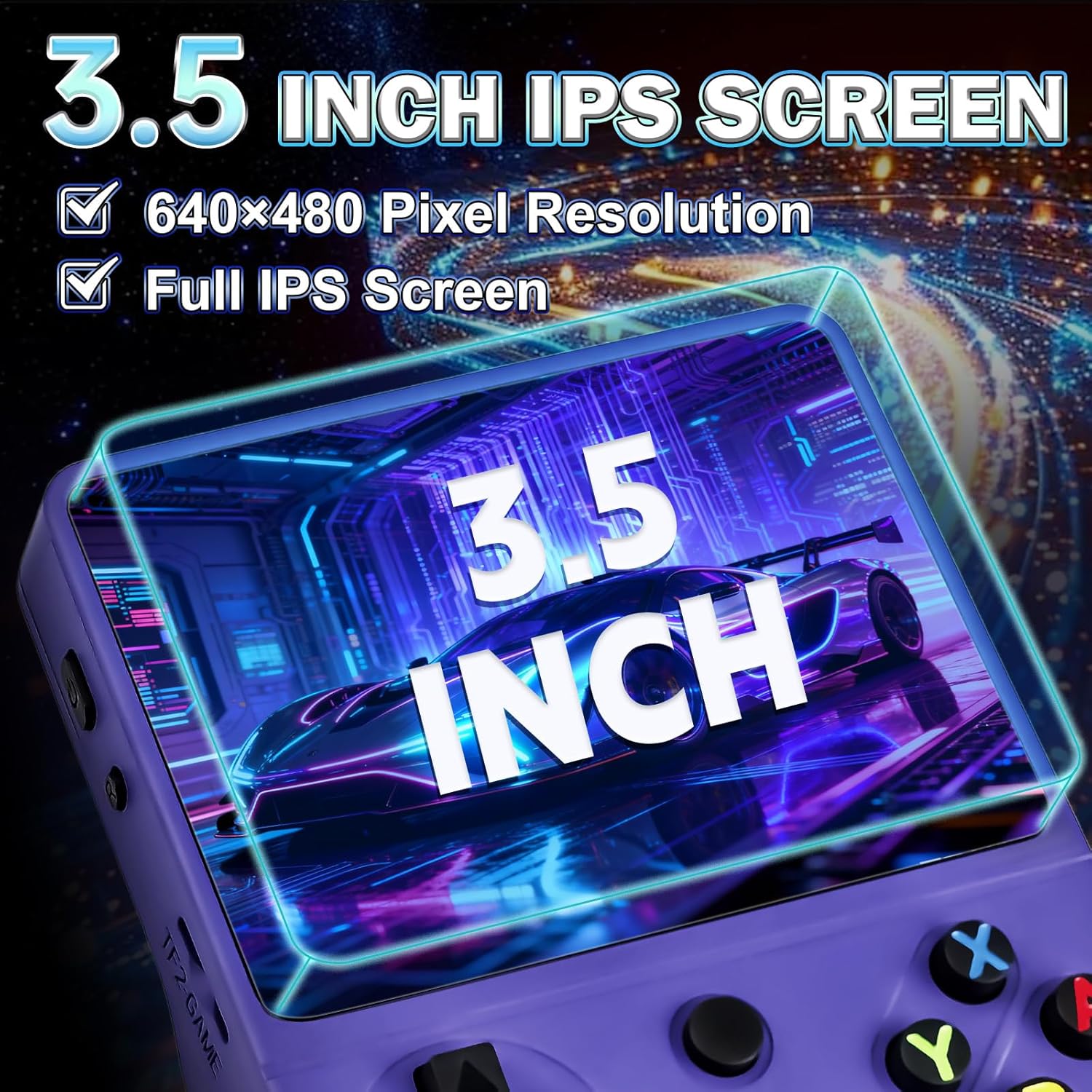 RG36PRO Retro Console Video Game 3.5" IPS, Purple - immagine 4