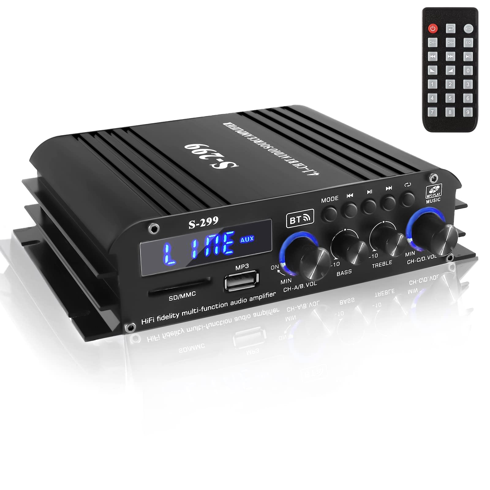 Etlephe Mini Amplificatore Audio 4.1 Canali Bluetooth 5.0