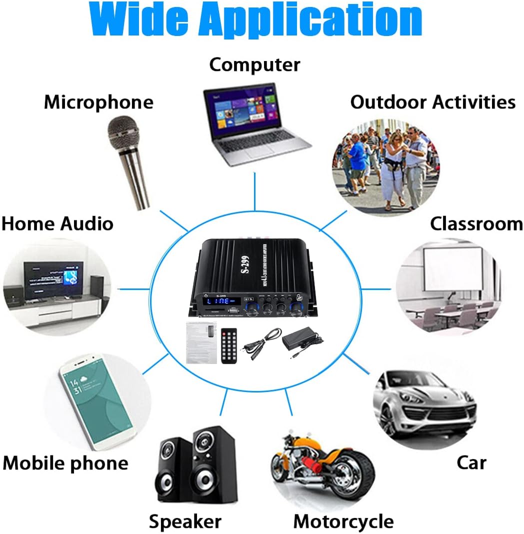 Etlephe Mini Amplificatore Audio 4.1 Canali Bluetooth 5.0 - immagine 7