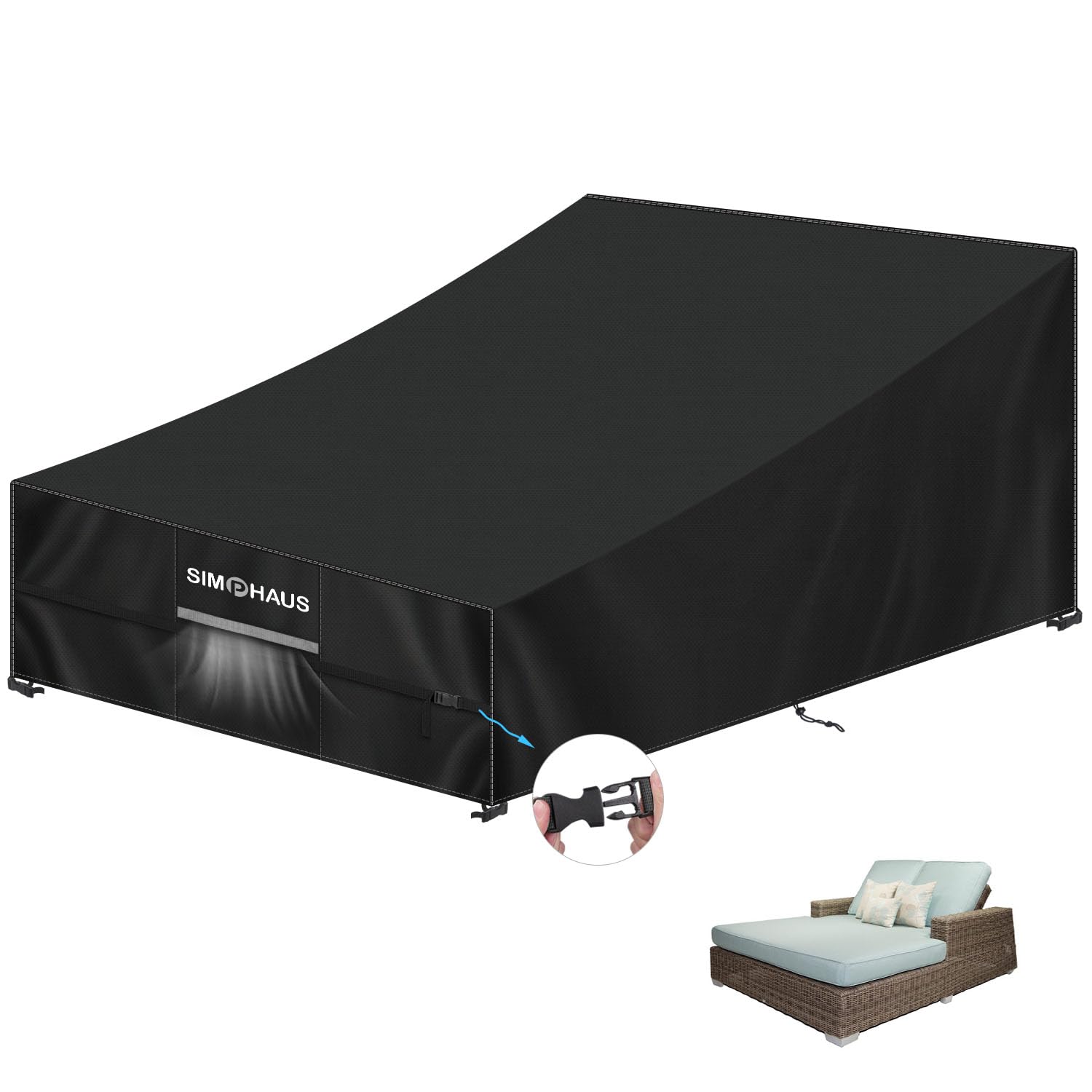 Simphaus Telo Copri Lettino da Giardino 210x150x40/90cm